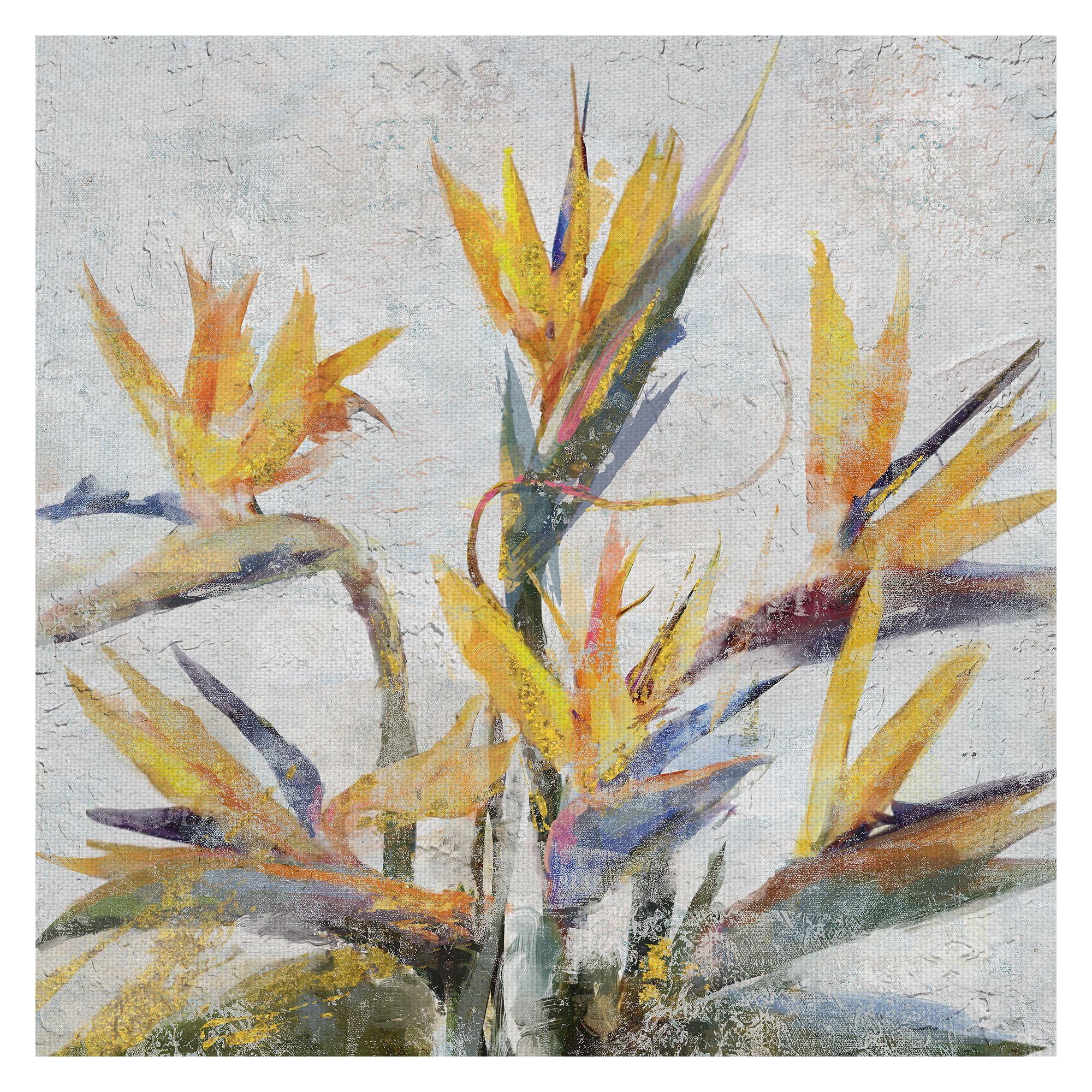 Fine Art Canvas Bird of Paradise Yellow Flowers by Studio Arts Canvas Art Print