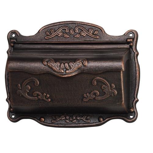 Antique Bronze Cast Aluminum Wall Mounted Mailbox with Drop Chute