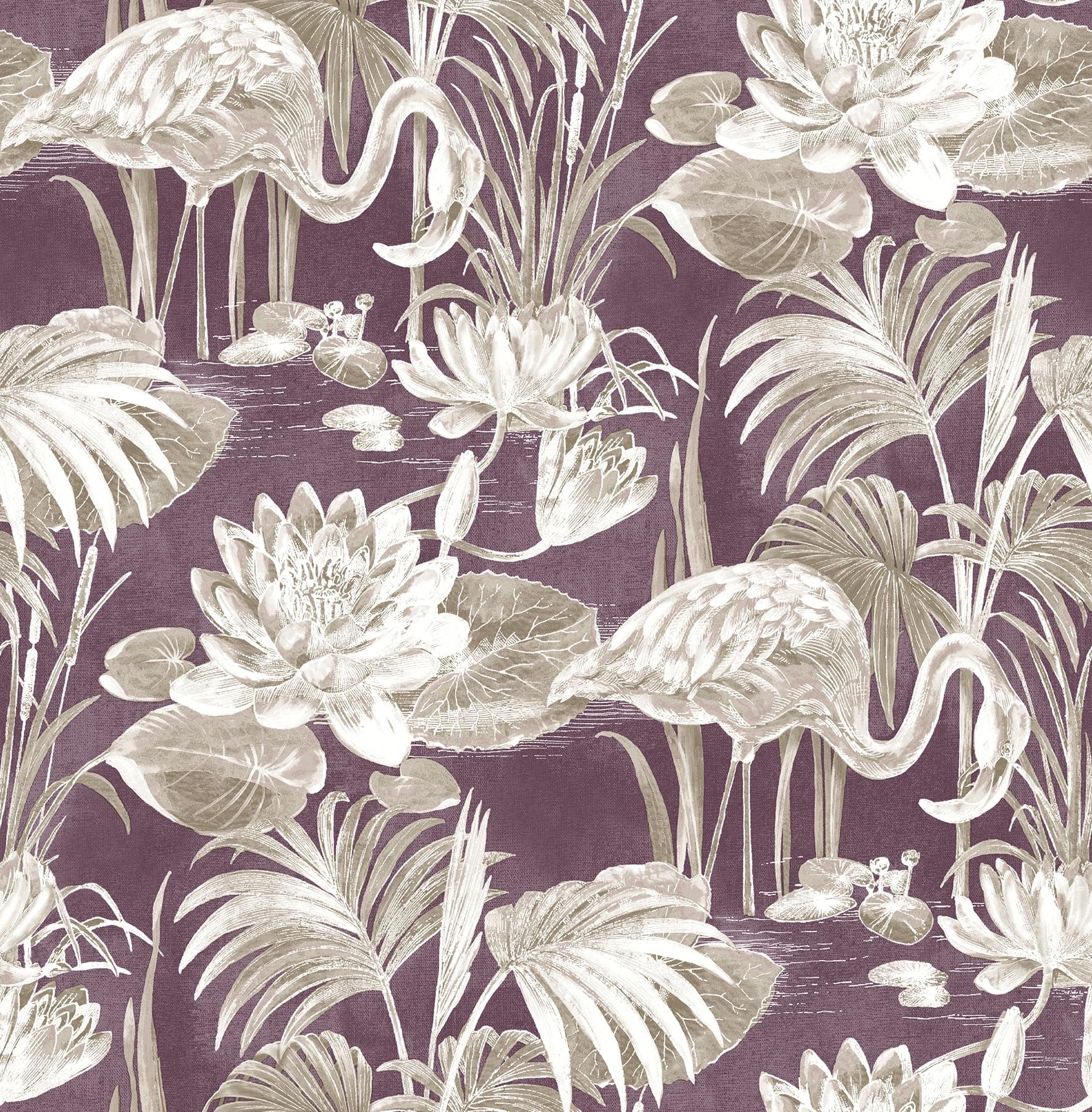 Fine Décor Purple Flamingo Wallpaper