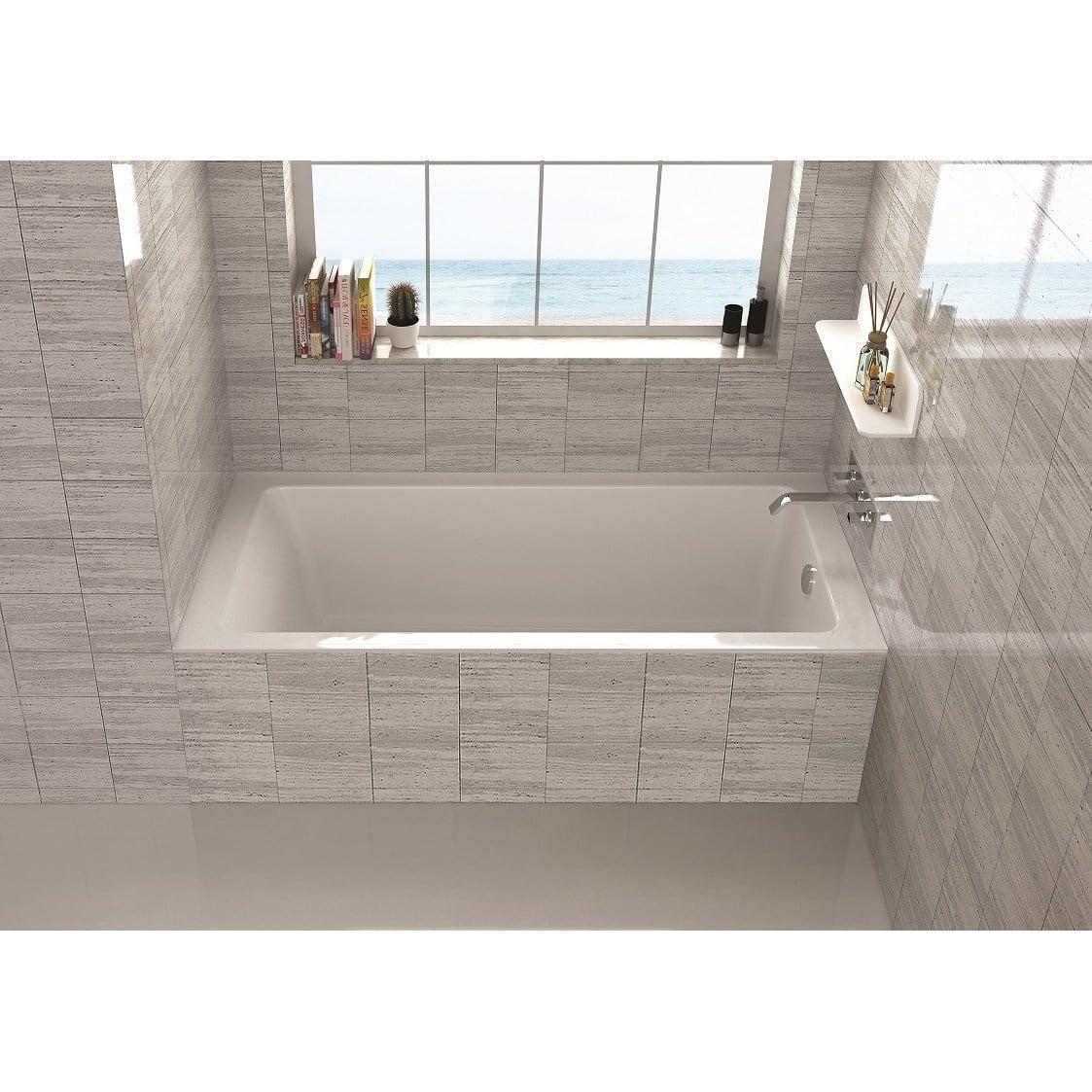 Alcove 70" White Acrylic Soaking Bathtub