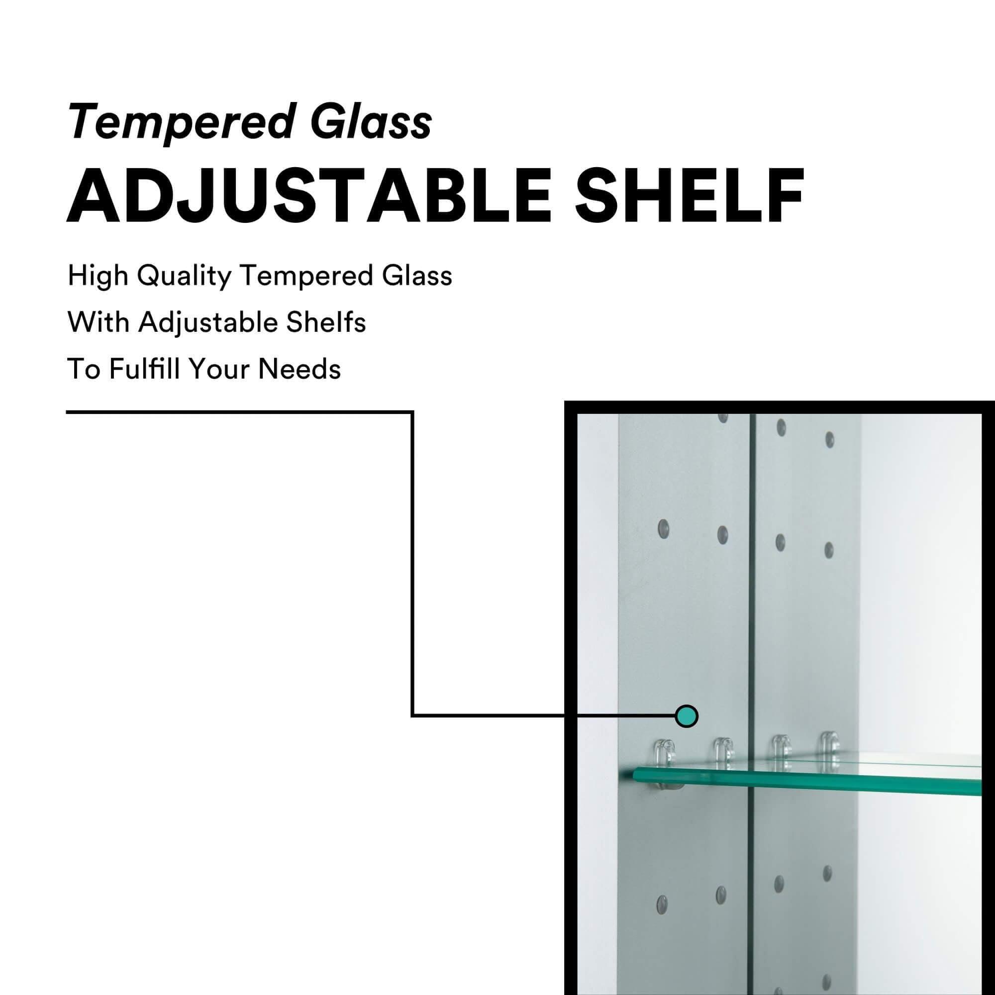 Bathroom Medicine Cabinet, Aluminum, Recessed/Surface Mount, Right/Left Hinged, Mirrored Interior - 24" x 30"