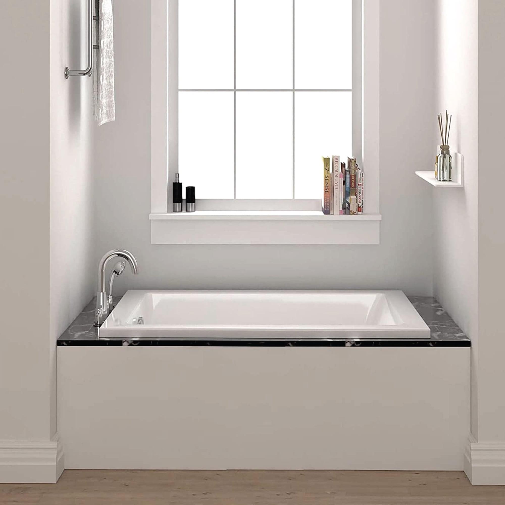 Fine Fixtures 72" White Acrylic Drop-In Soaking Bathtub