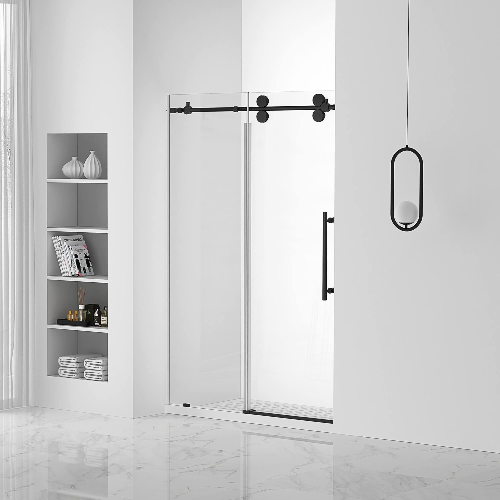 48'' W x 74.25'' H Single Sliding Frameless Shower Door