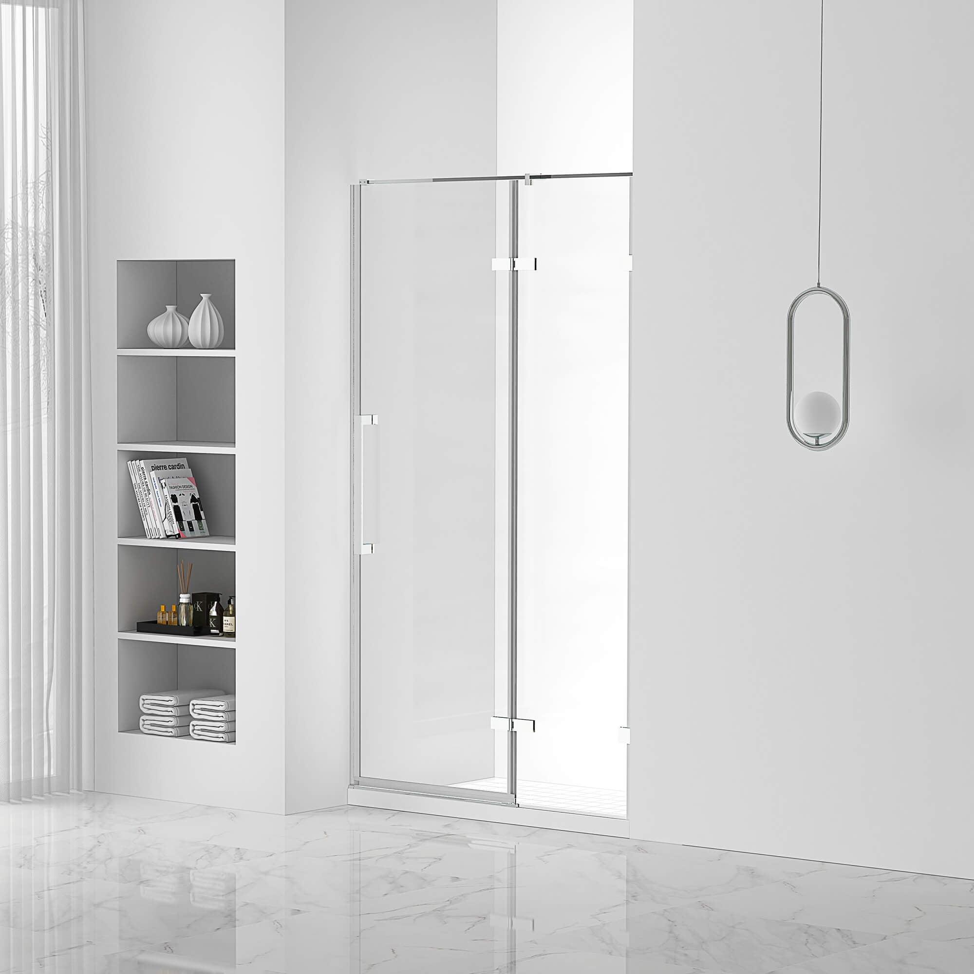 60'' W x 74.25'' H Hinged Frameless Shower Door