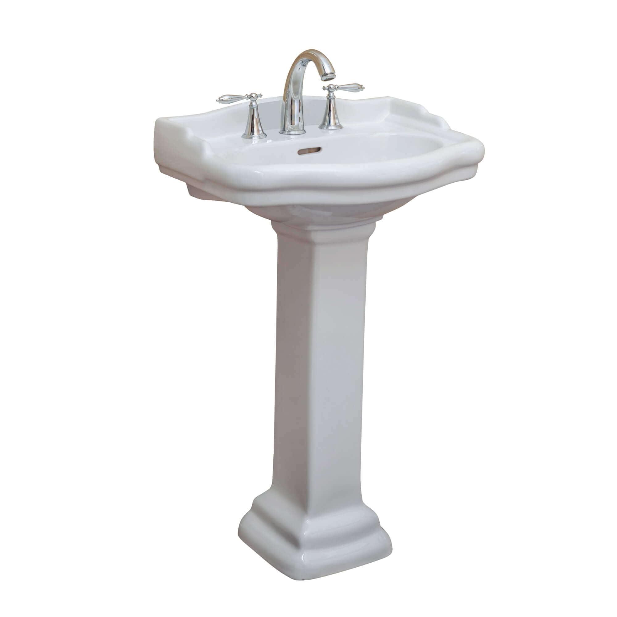 Roosevelt 27.5" Tall Vitreous China Oval Pedestal Bathroom Sink with Overflow