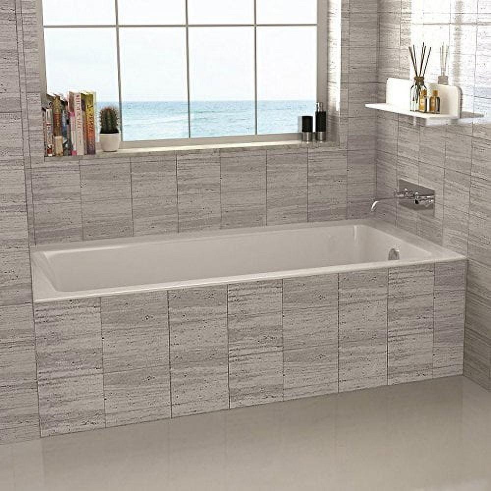 57" White Acrylic Drop-In Soaking Bathtub