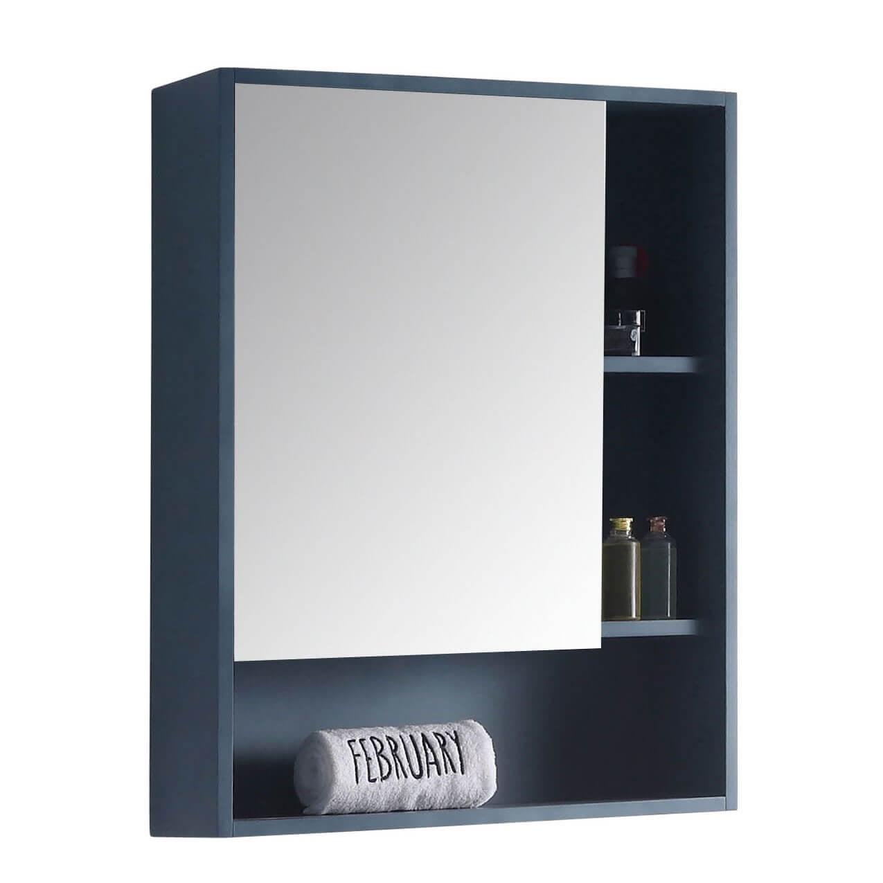 French Blue 24" Wood Medicine Cabinet with Mirror