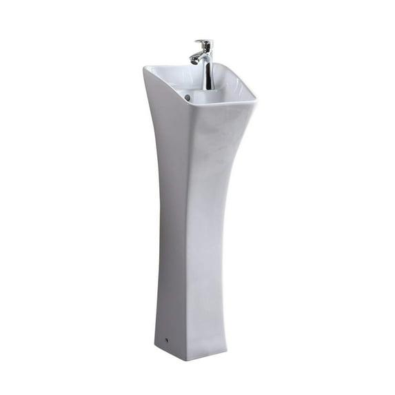 Fine Fixtures Vitreous China Rectangular Pedestal Bathroom Sink
