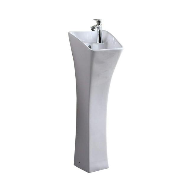 Fine Fixtures Vitreous China Rectangular Pedestal Bathroom Sink