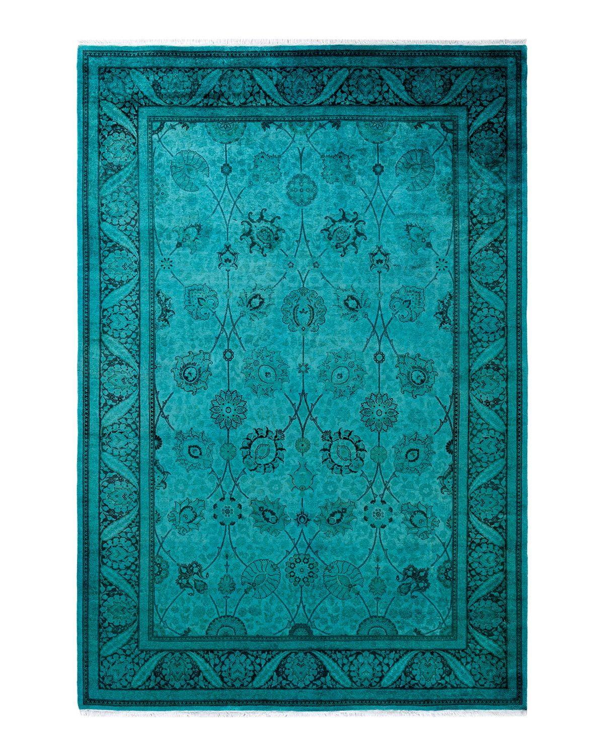 Fine Vibrance, One-of-a-Kind Hand-Knotted Area Rug - Blue, 6' 2" x 9' 0"