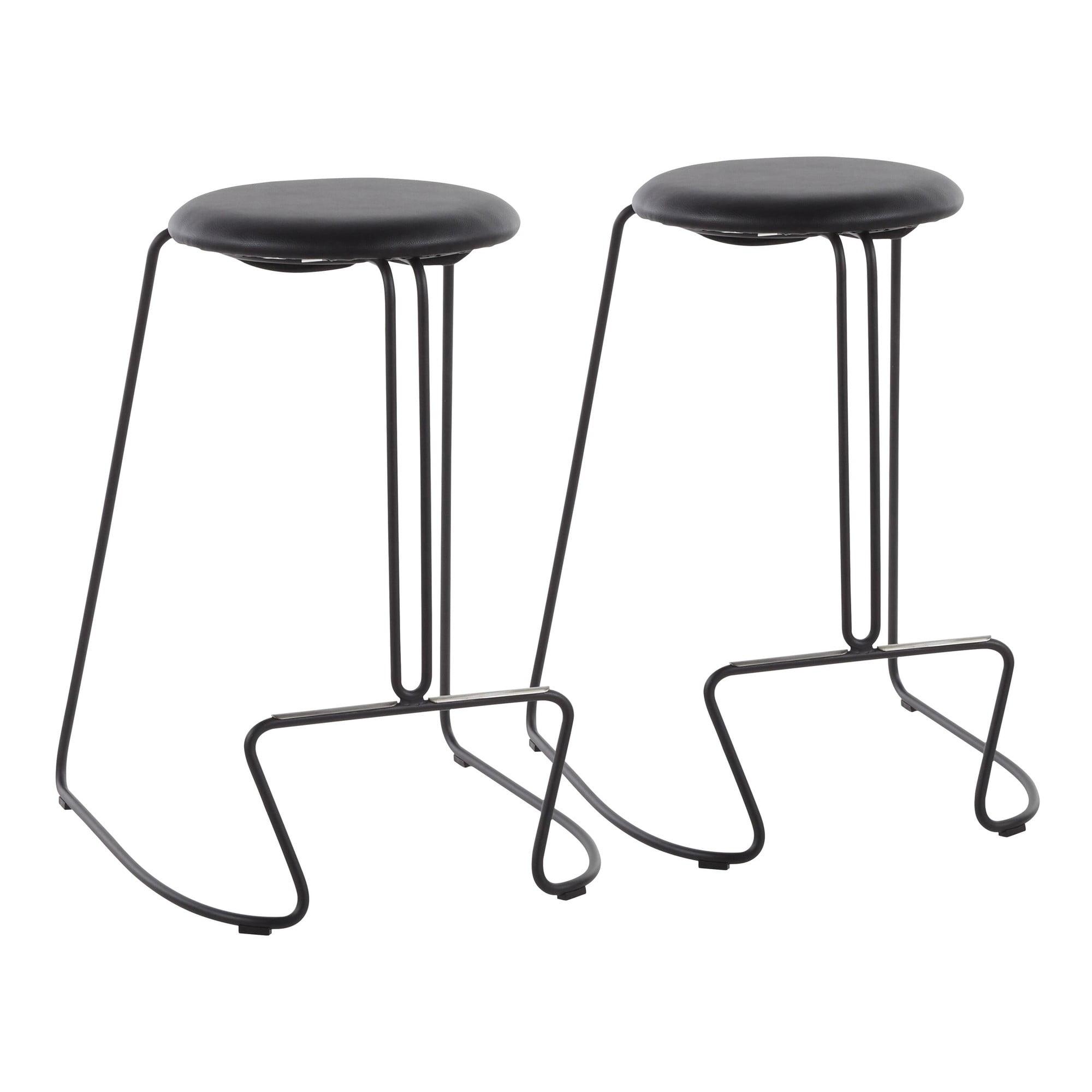 Upholstered Counter Stool with Metal Frame