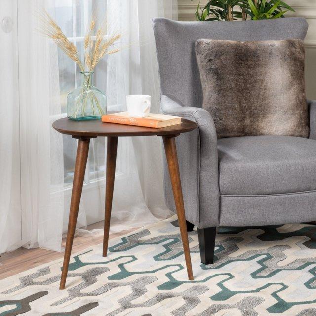 Naja End Table - Wood - Natural - Christopher Knight Home: Mid-Century Modern, Rubberwood, Guitar Pick Shape