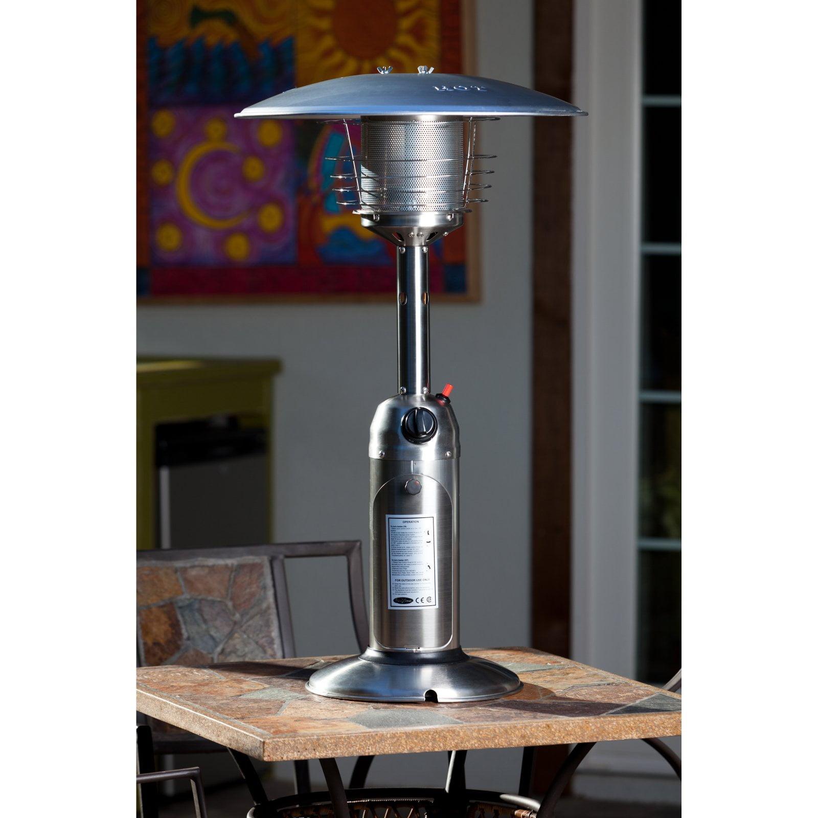 Stainless Steel Tabletop Propane Patio Heater with Auto Shutoff