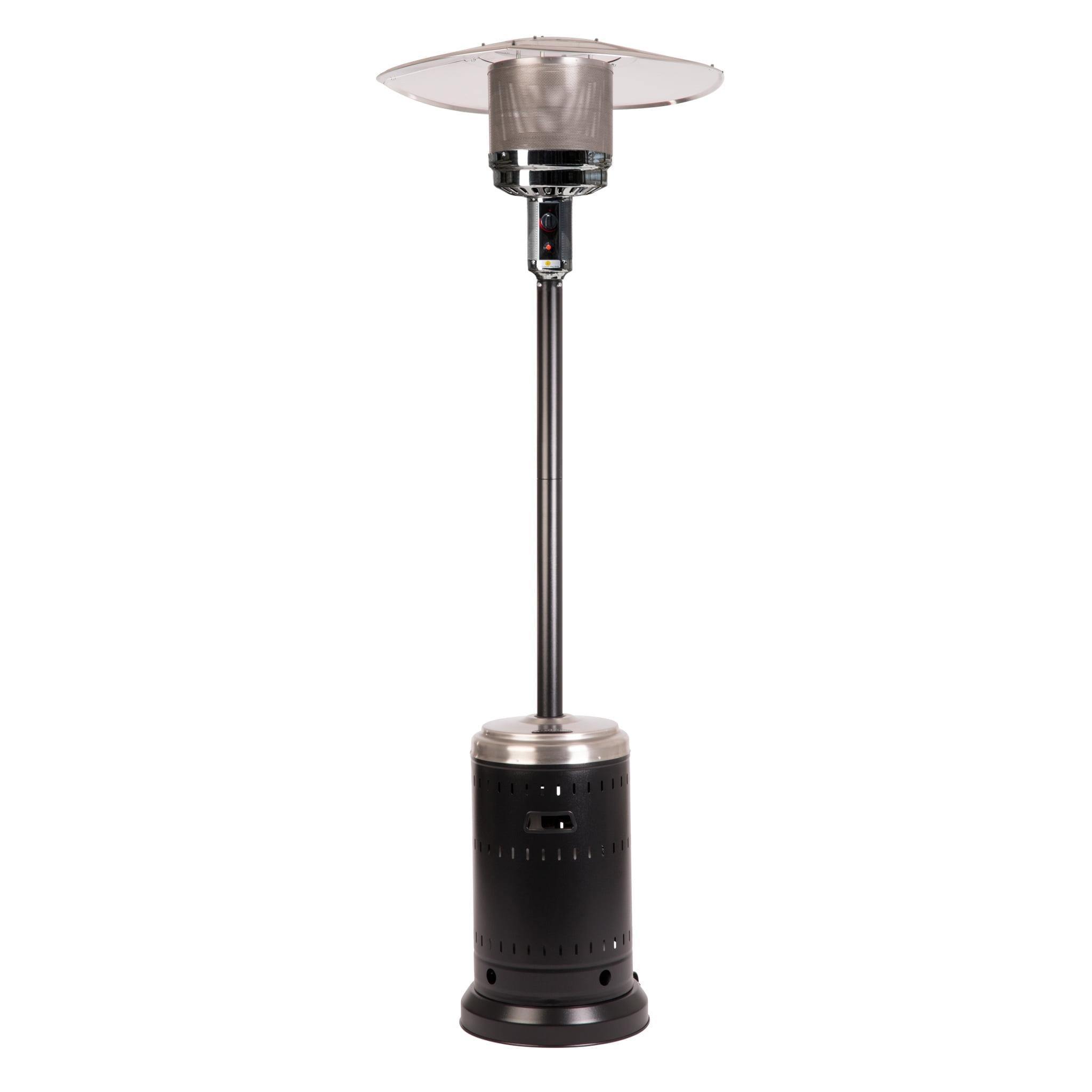 Fire Sense Patio Heater with Wheels 46,000 BTU Output Electronic Ignition System Propane Heater-aged chestnut