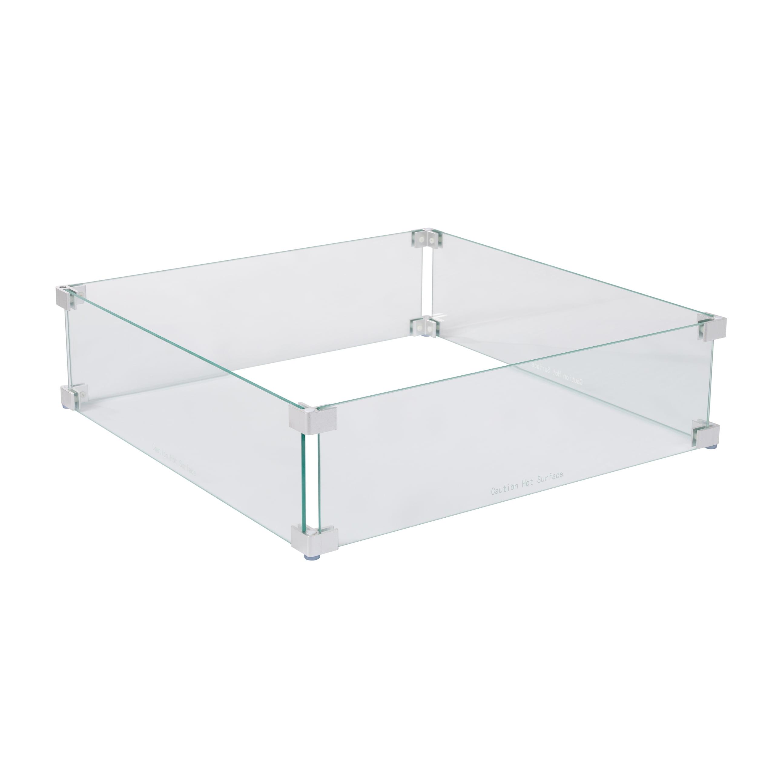Fire Sense Wind Guard Clear Tempered Glass, Best Viewing Experience for Propane Gas Fire Pits & Patio Heater-22.5 Inches