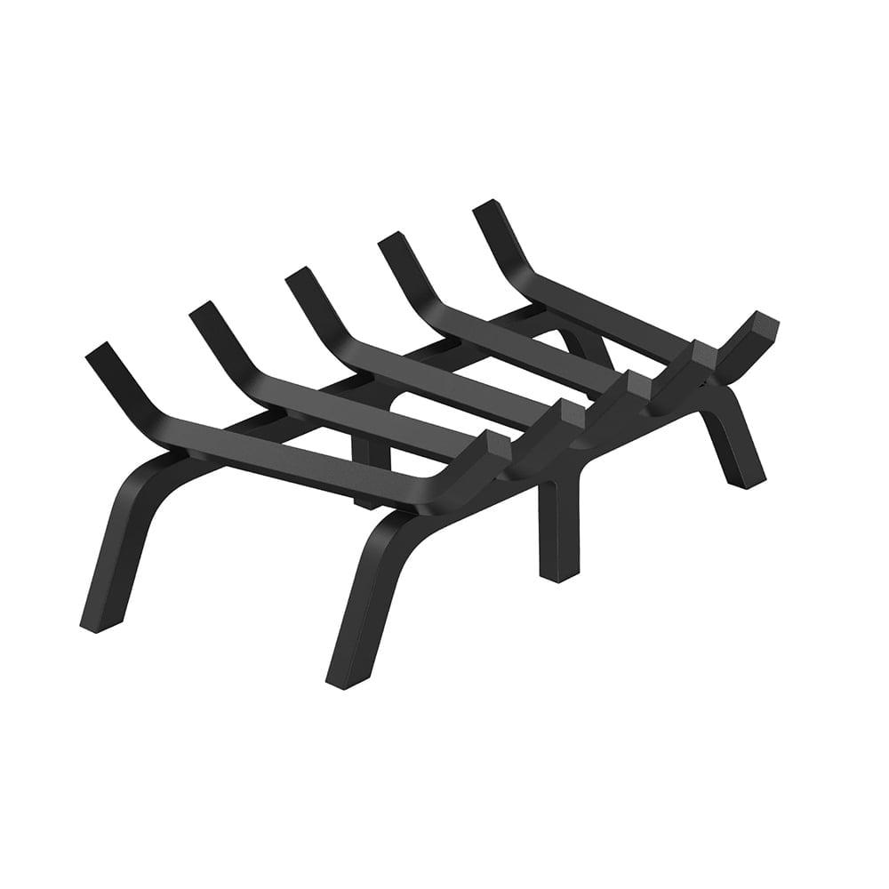 Heavy Duty Black Steel Fireplace Log Grate with 6 Legs