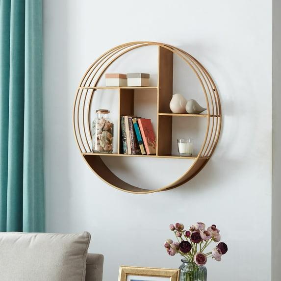 Everly Quinn Round 3 Tier Wall Mounted Floating Shelf for Bathroom