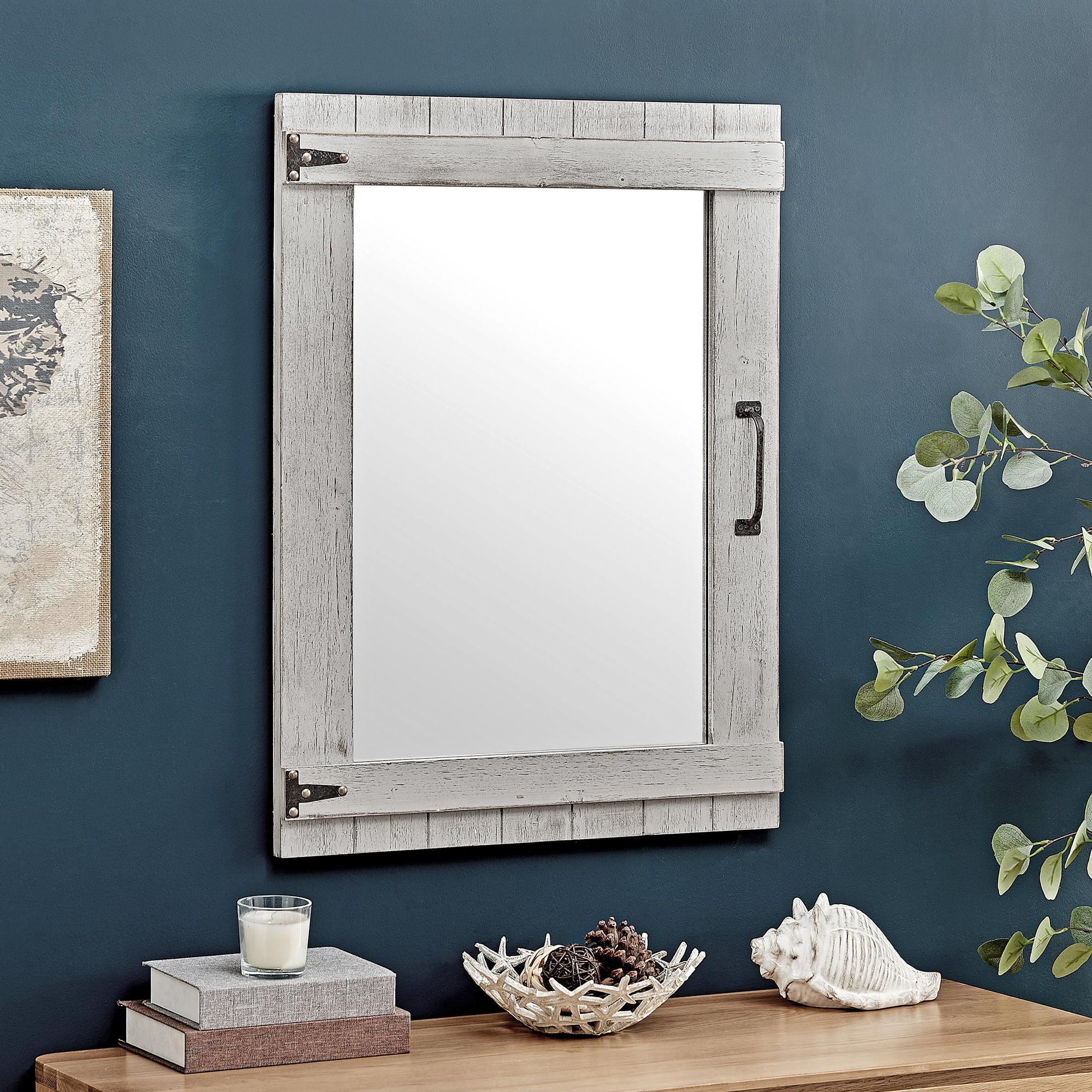 Gray Weathered Wood Full Length Farmhouse Mirror