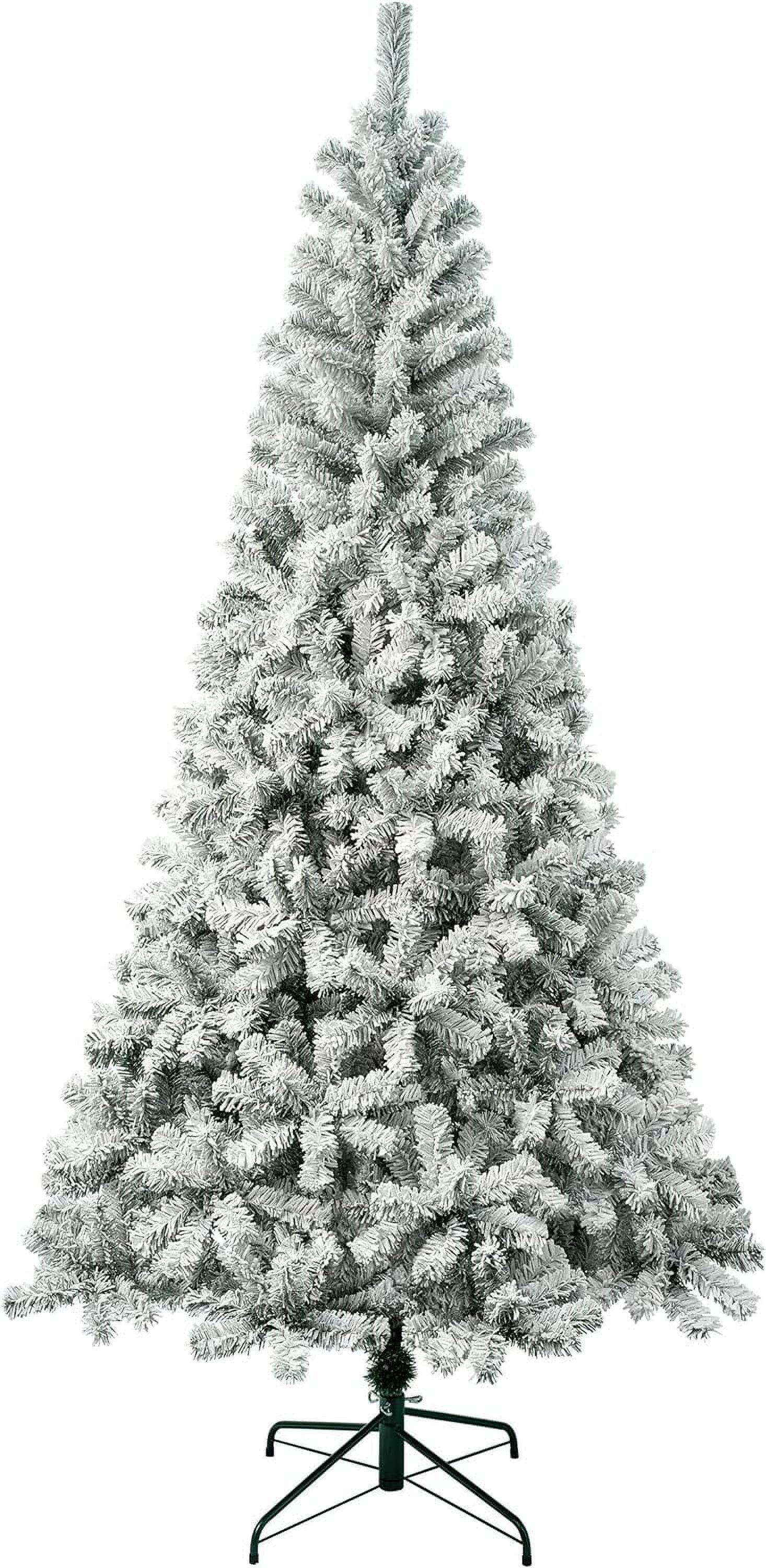 Frosty Acacia Slim Outdoor Flocked Christmas Tree, 7.5 ft