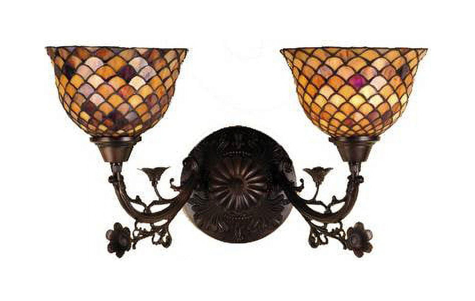 Bronze & Black 2-Light Dimmable Direct Wired Sconce