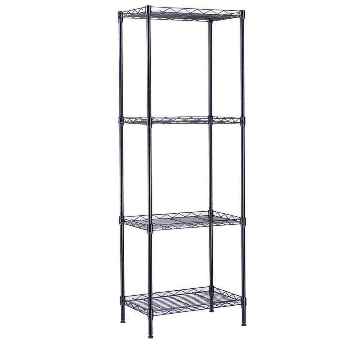 Gzxs 4-Tier Metal Storage Rack Adjustable Wire Shelving Organizer Unit, Black