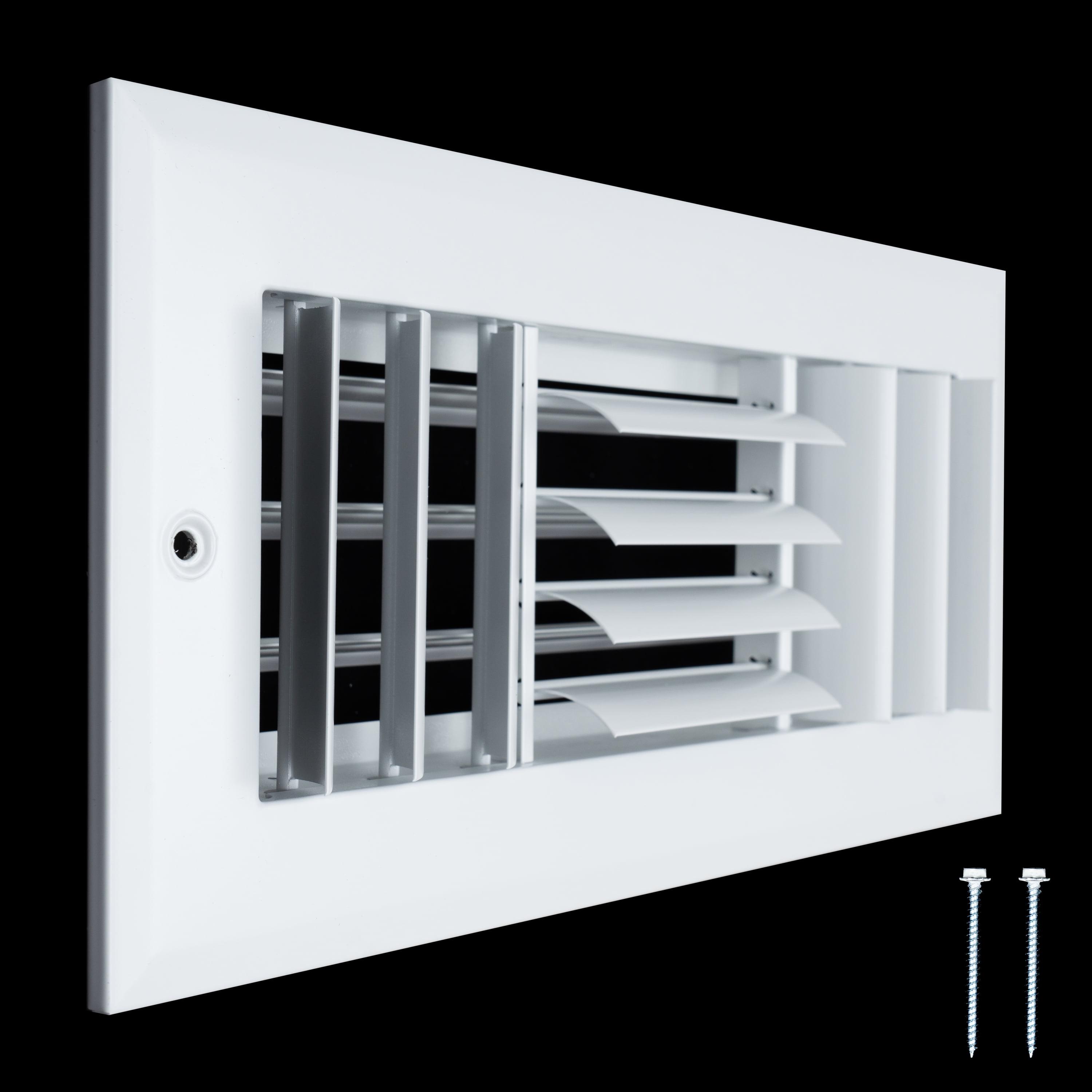 White Aluminum 10x4 Adjustable 3-Way Air Supply Grille