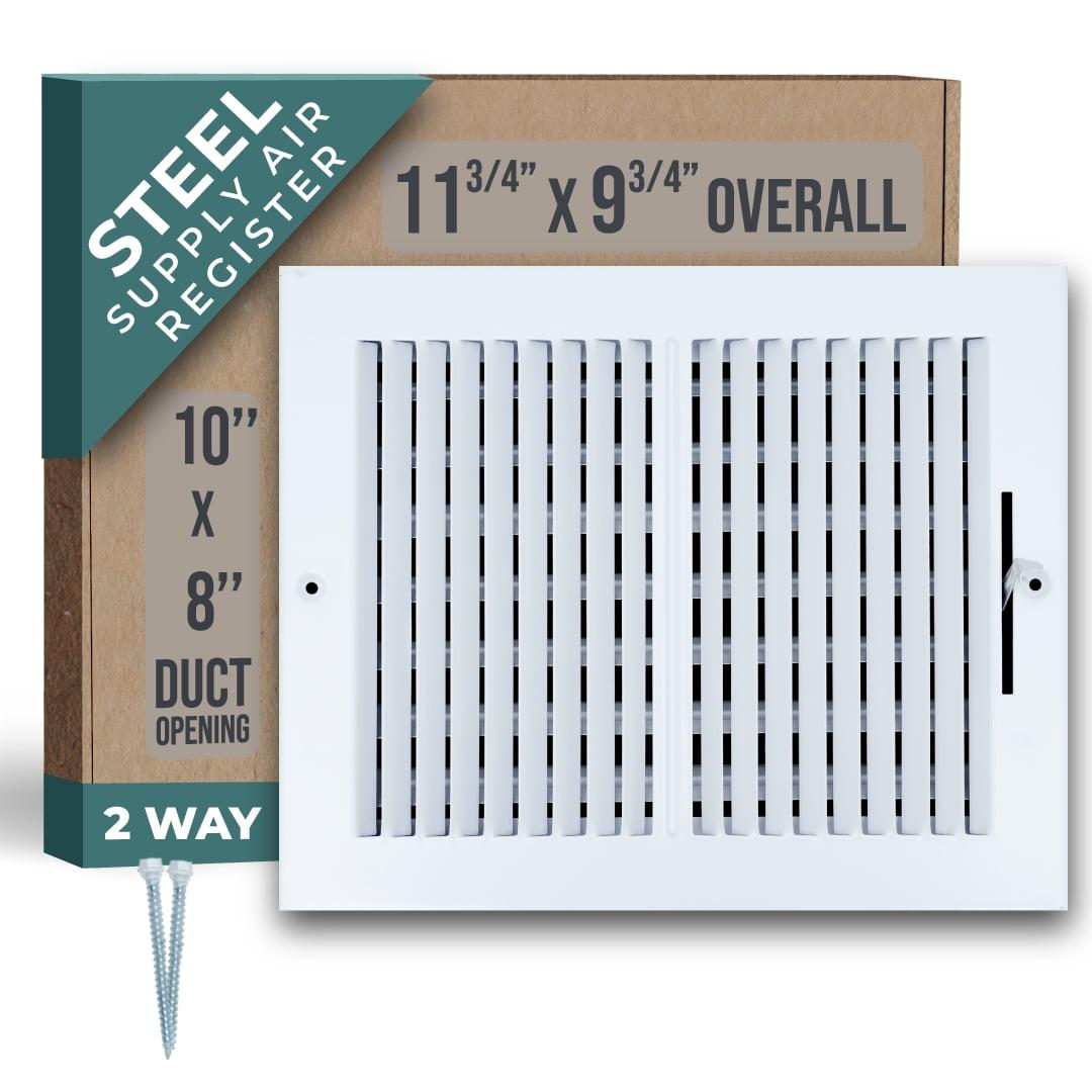 White Steel 10x8 2-Way Air Supply Diffuser Register Vent Cover