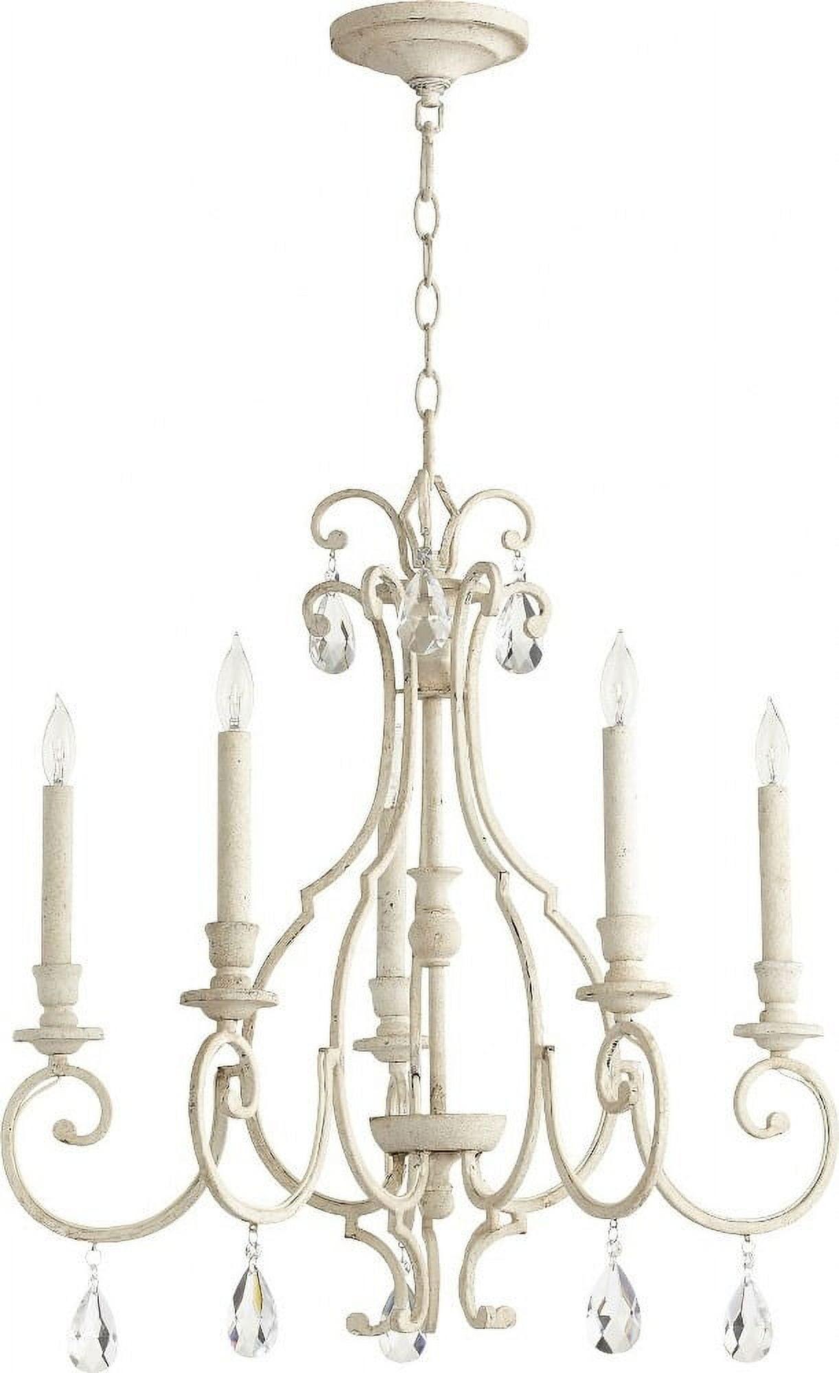 Quorum Lighting Ansley 5-Light Chandelier, Persian White, 24 Width, 25 Height