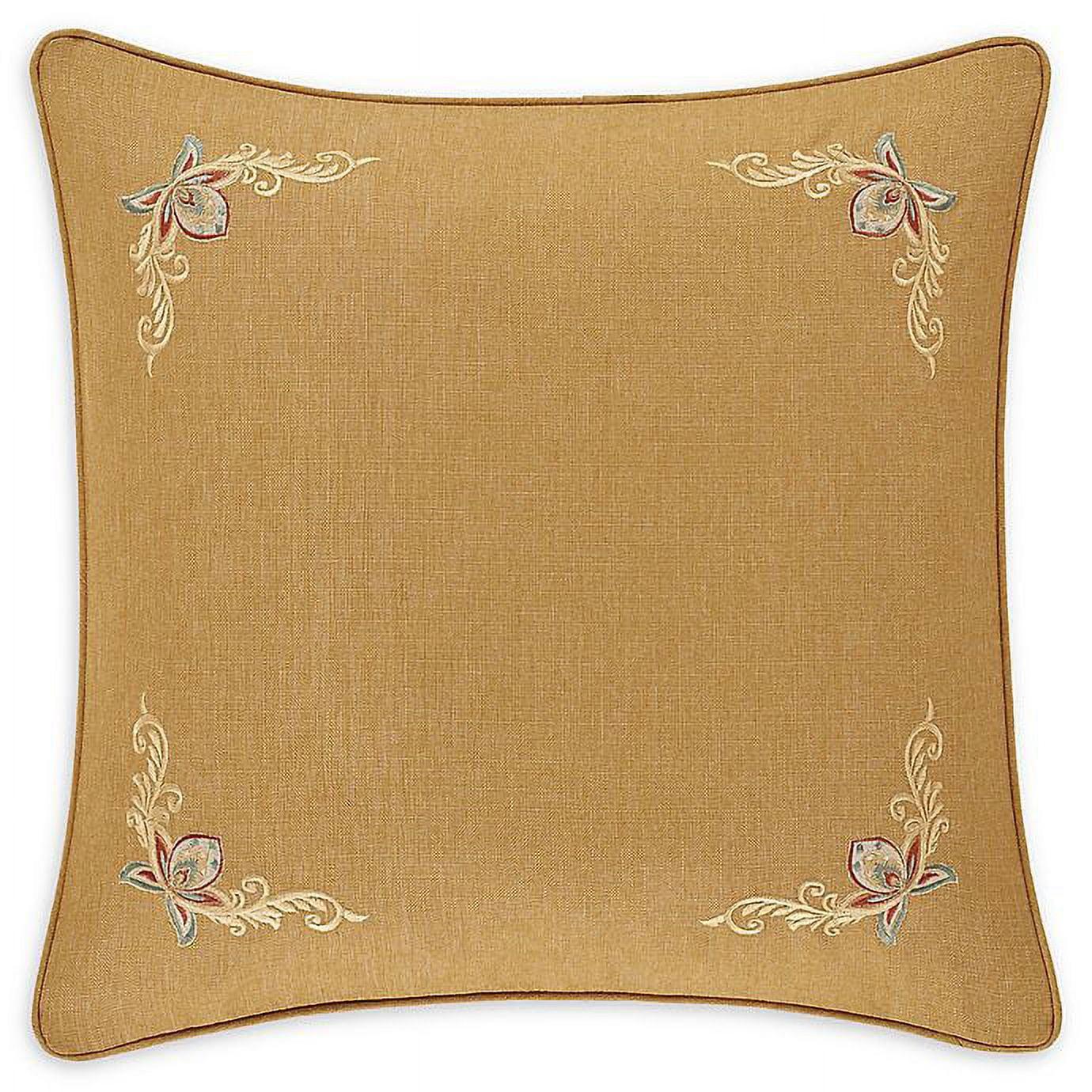 Gold Embroidered Euro Sham with Floral Design
