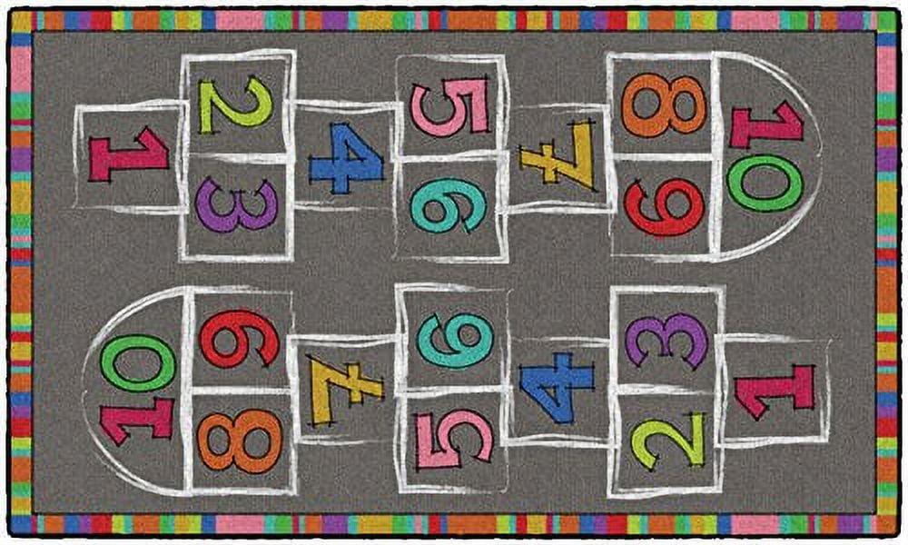 Flagship Carpets Hopscotch Rainbow Numbers Children's Area Rug, 3' x 5'