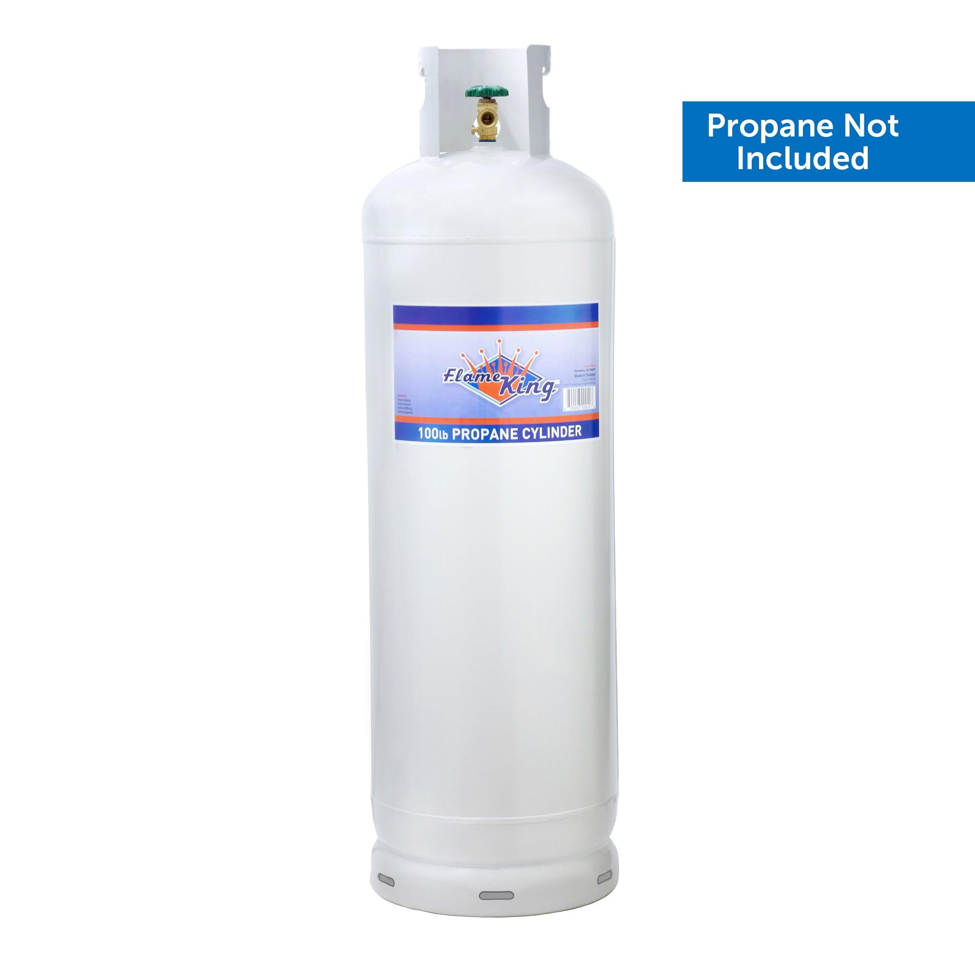 Flame King Flame King 100LB Empty Steel Propane Tank Cylinder with POL Valve and Collar, White