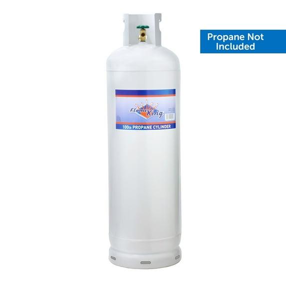Flame King Flame King 100LB Empty Steel Propane Tank Cylinder with POL Valve and Collar, White