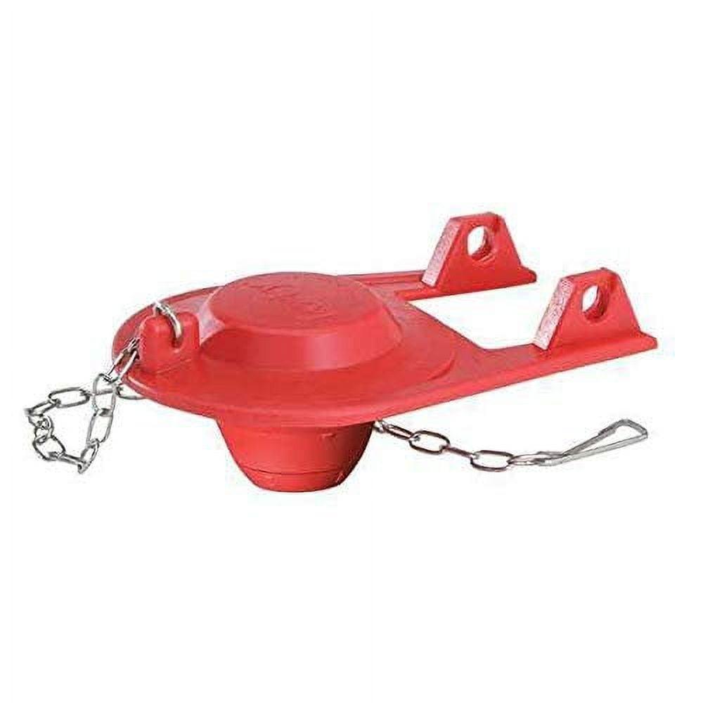 Red 2" Universal Rubber Toilet Flapper with Stainless Steel Chain