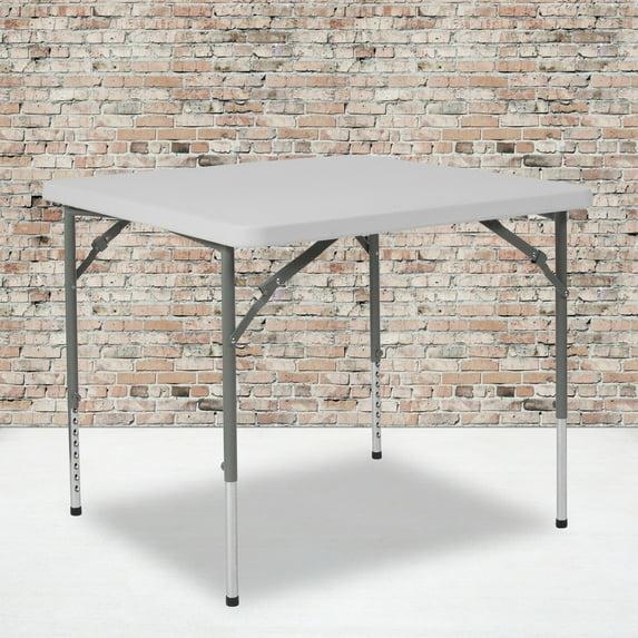 Flash Furniture Parker 2.79-Foot Square Height Adjustable Plastic Folding Table