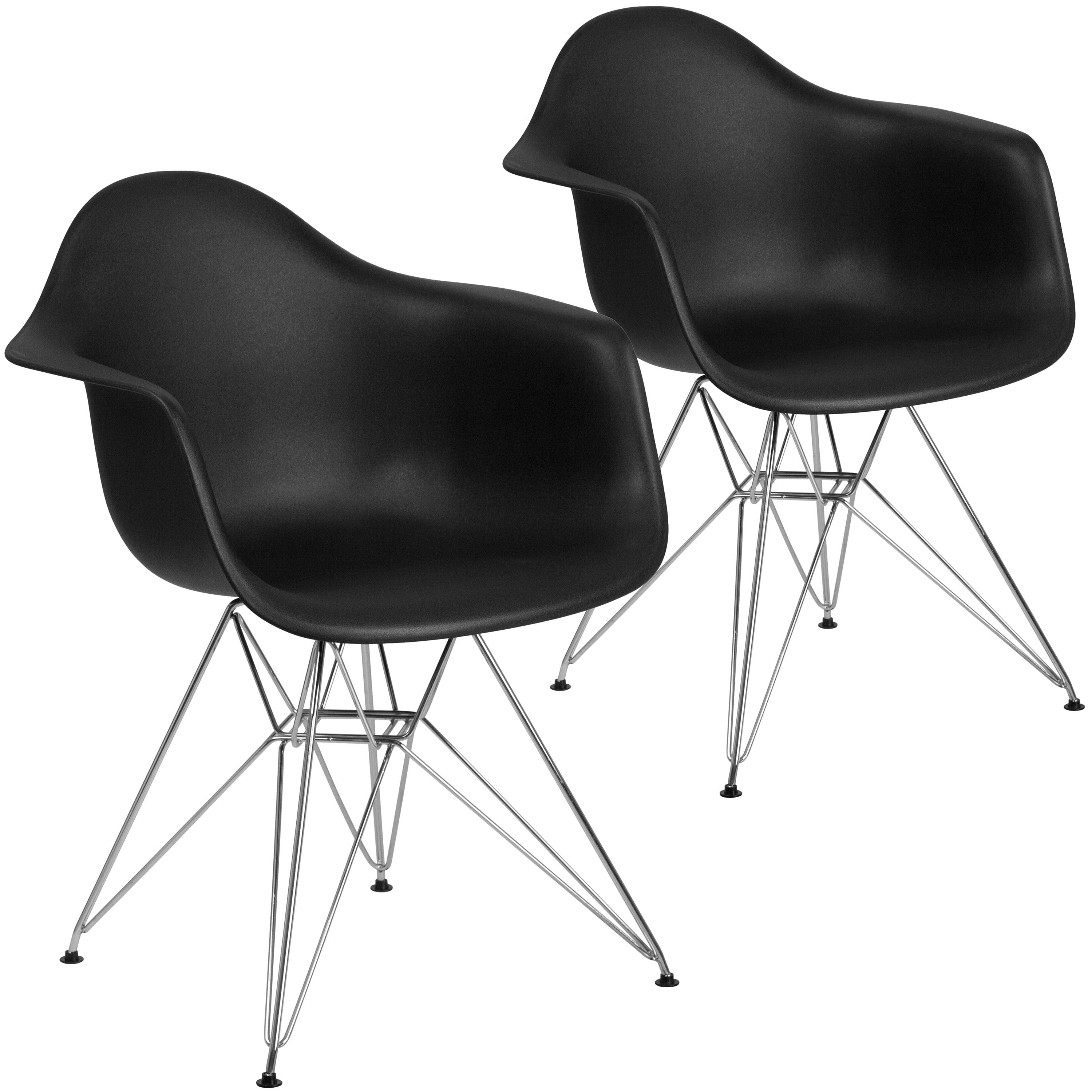 Alonza Black Metal and Plastic Contemporary Arm Chair