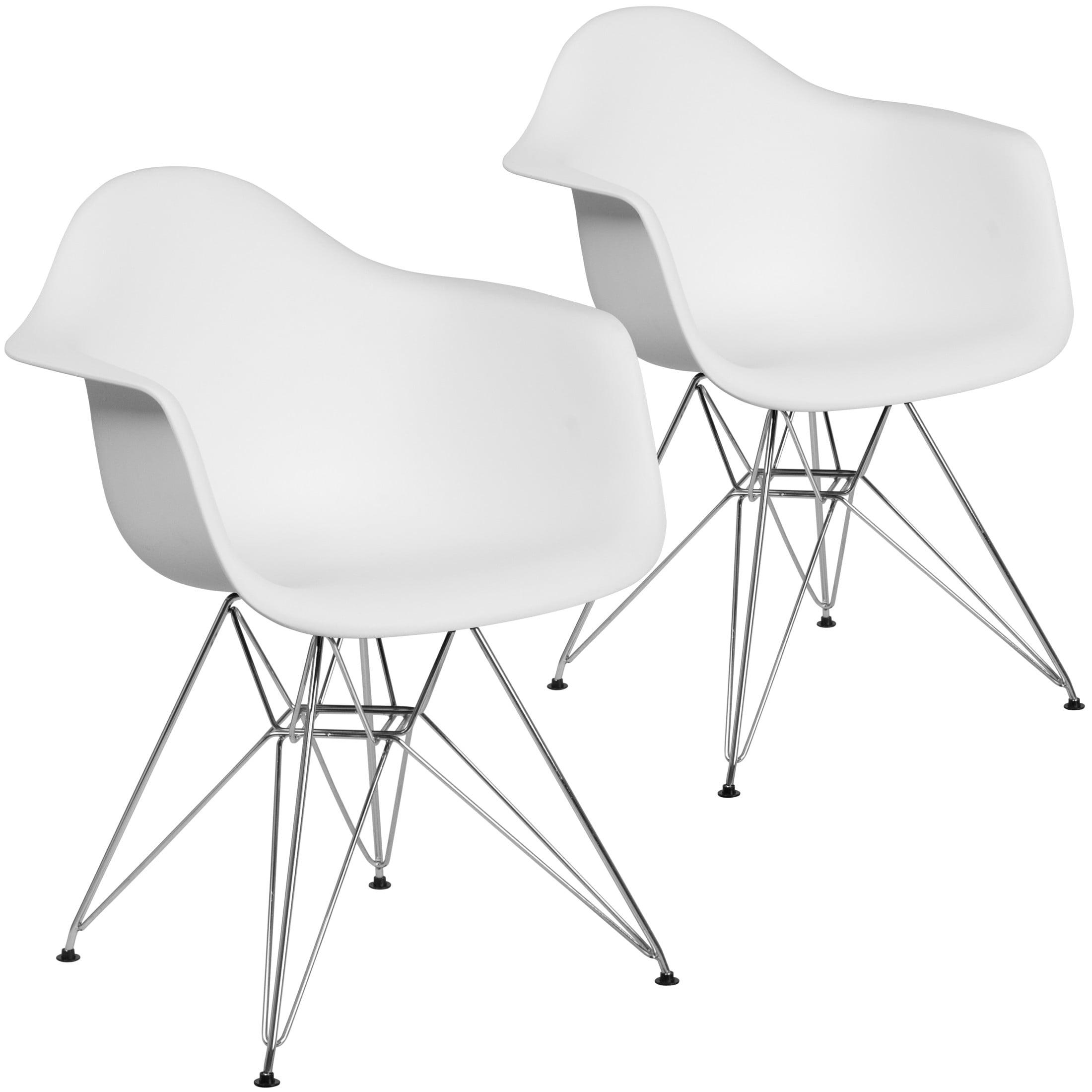 Alonza White Metal and Plastic Contemporary Side Chair