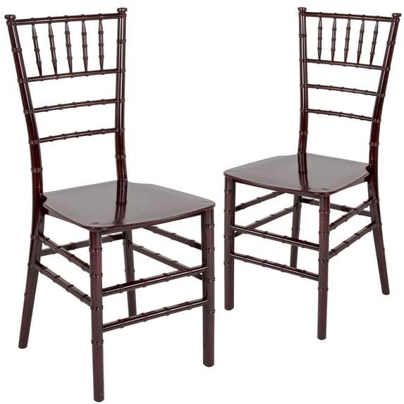 Flash Furniture 2 Pk. HERCULES Series Mahogany Resin Stacking Chiavari Chair