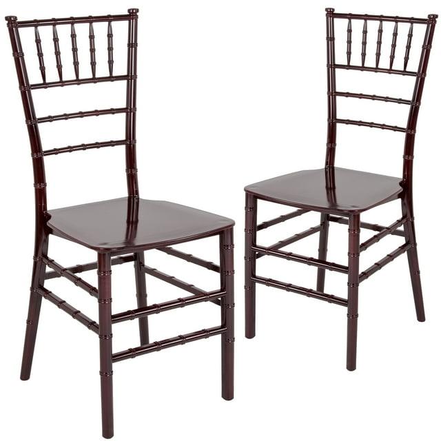 Flash Furniture 2 Pk. HERCULES Series Mahogany Resin Stacking Chiavari Chair
