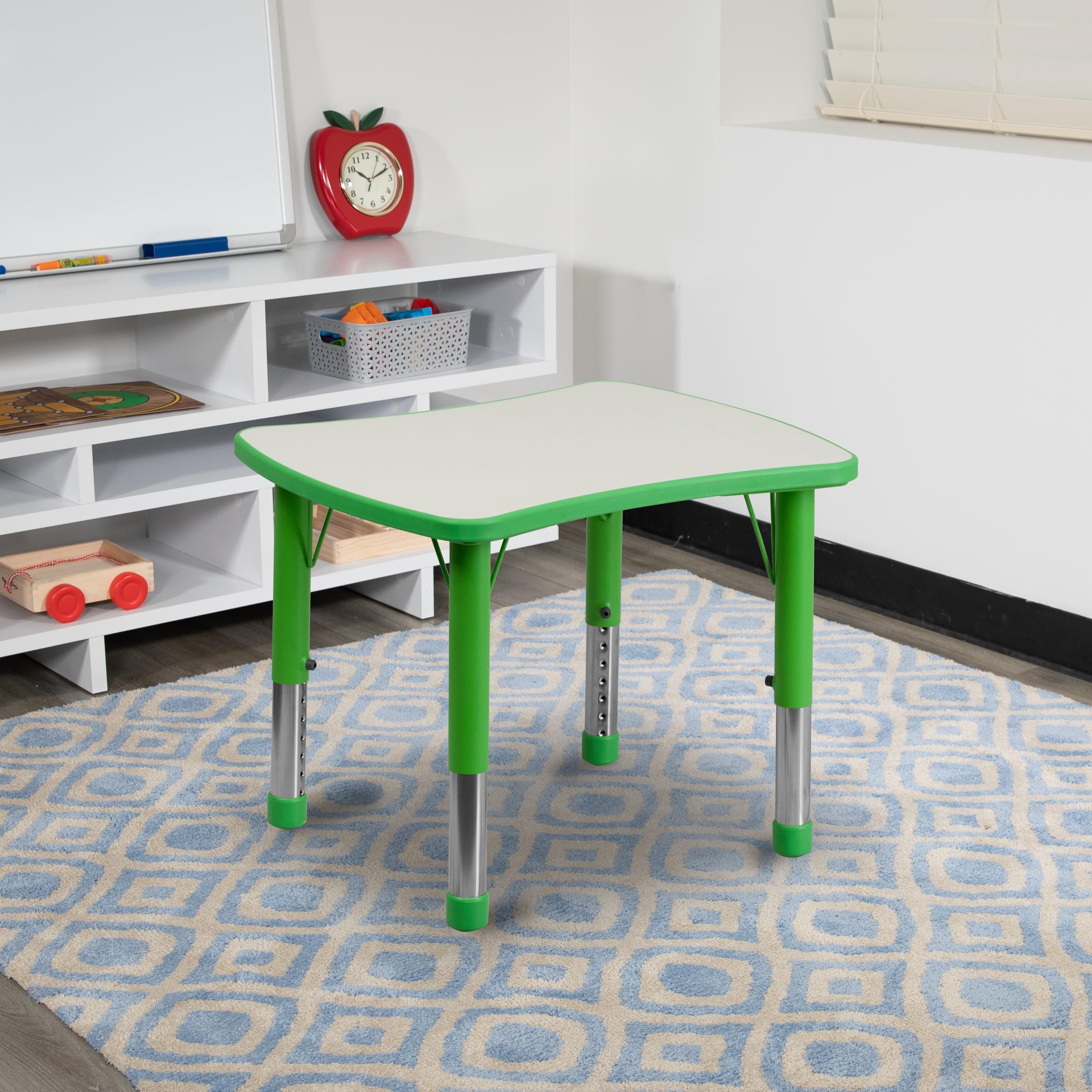 Flash Furniture Goddard Rectangle Plastic Adjustable Height Kids Activity Table