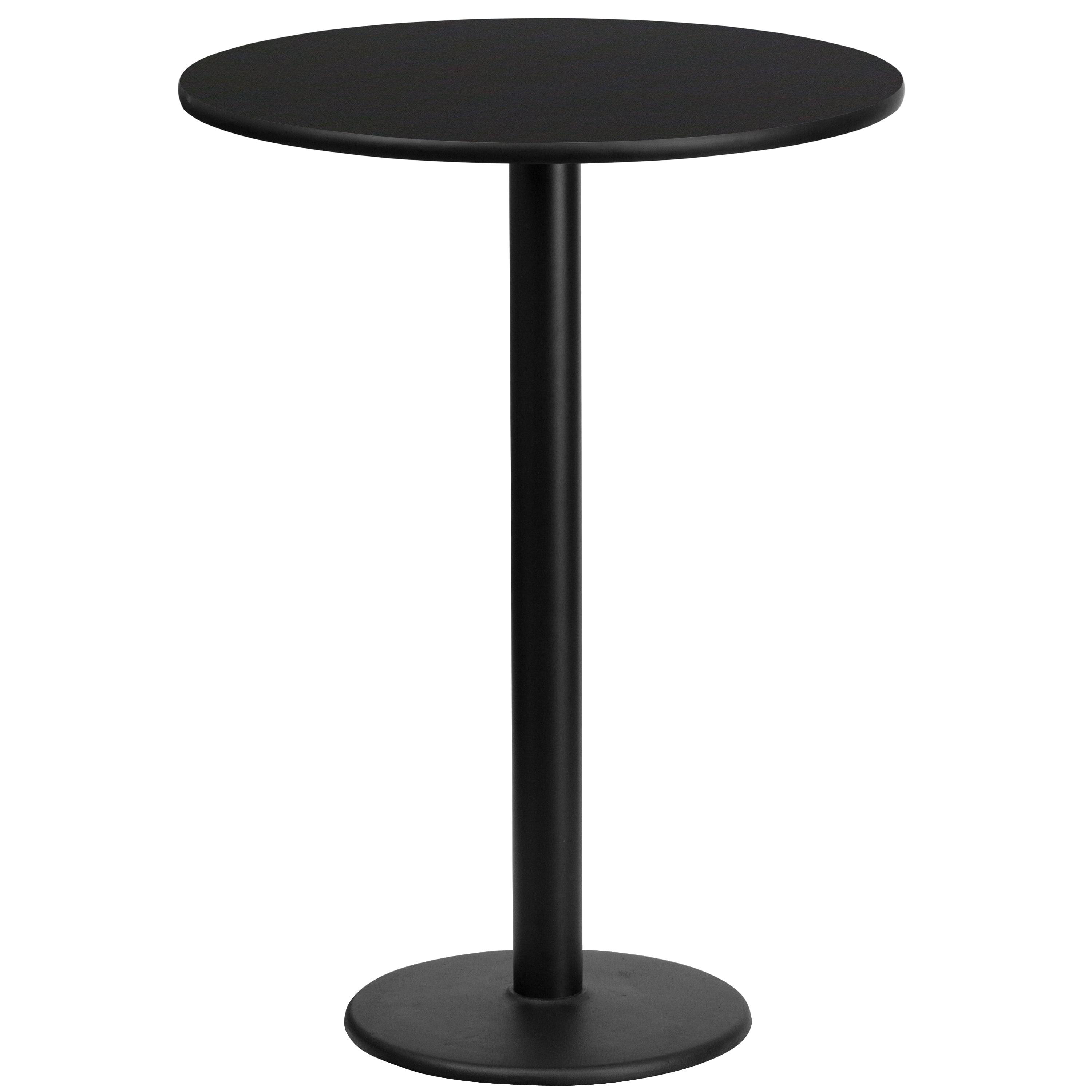 Flash Furniture 24'' Round Laminate Table Top with 18'' Round Bar Height Table Base