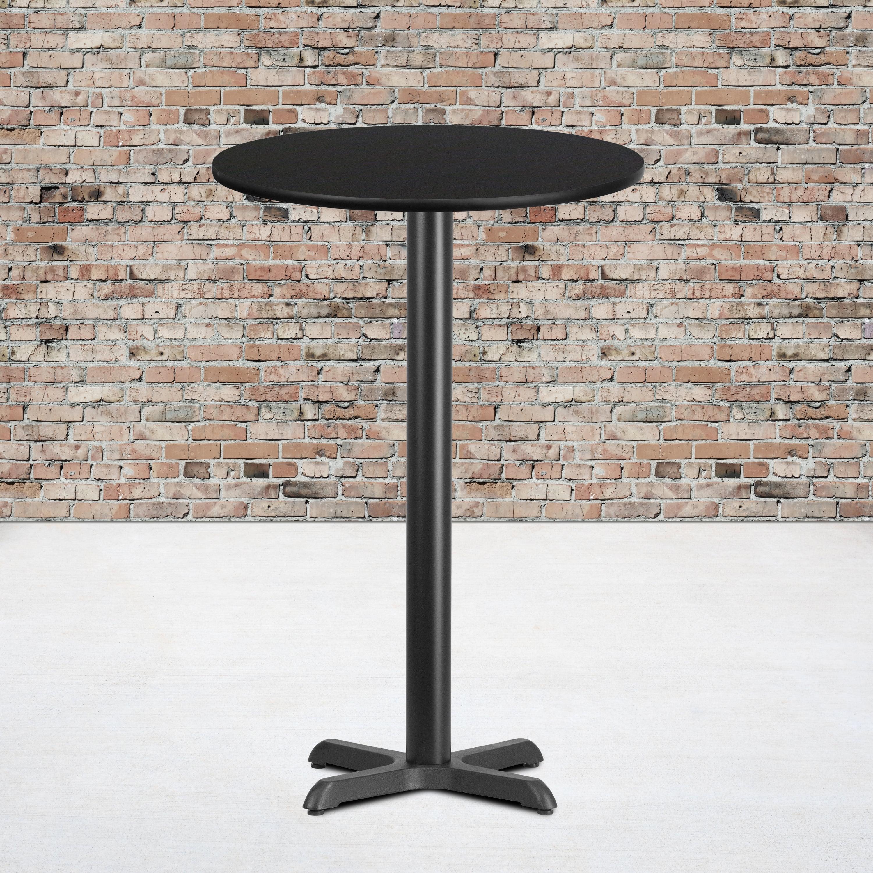 Carrus Round Laminate Dining Table Top with X-Shaped Base