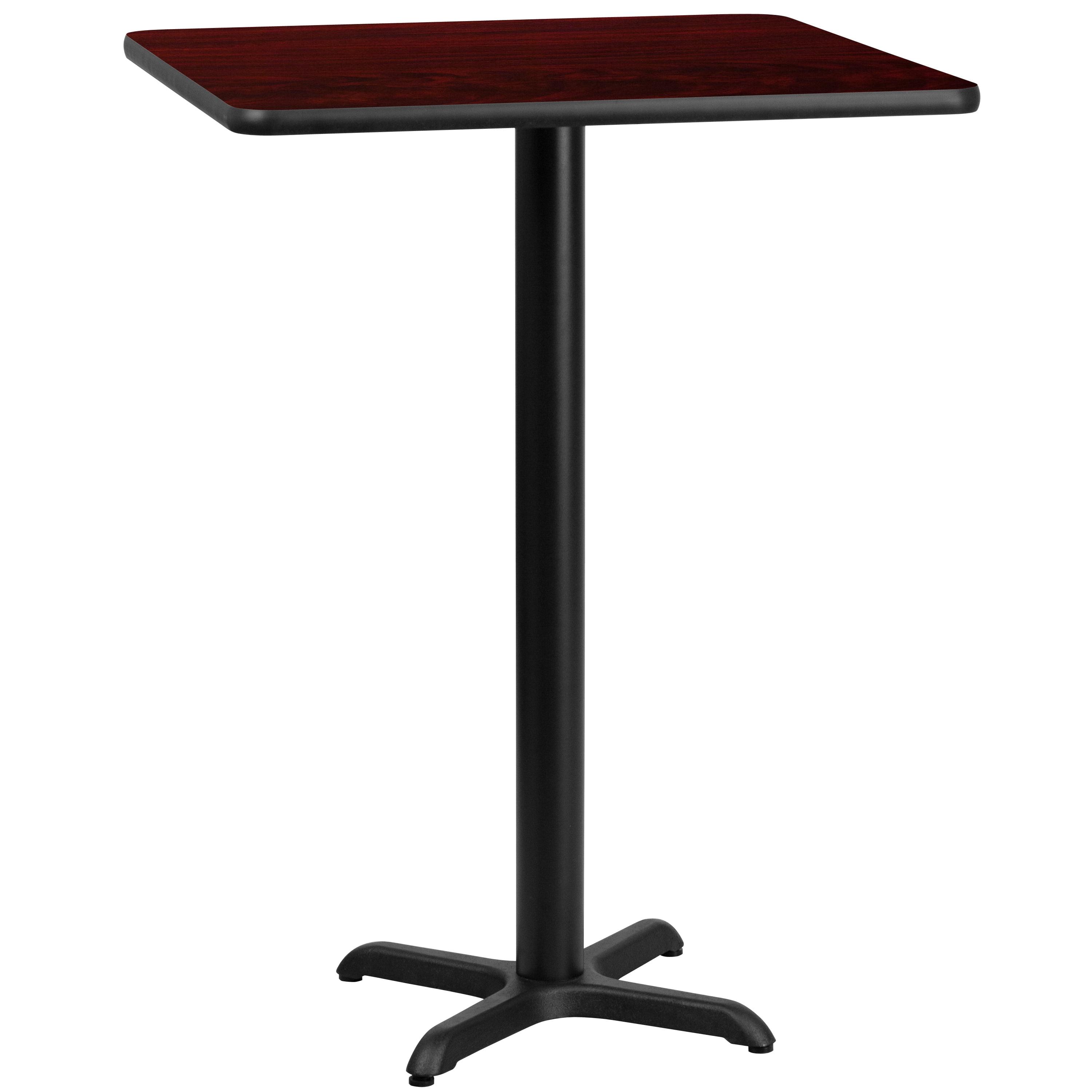 Red Laminate Square Bar Height Dining Table