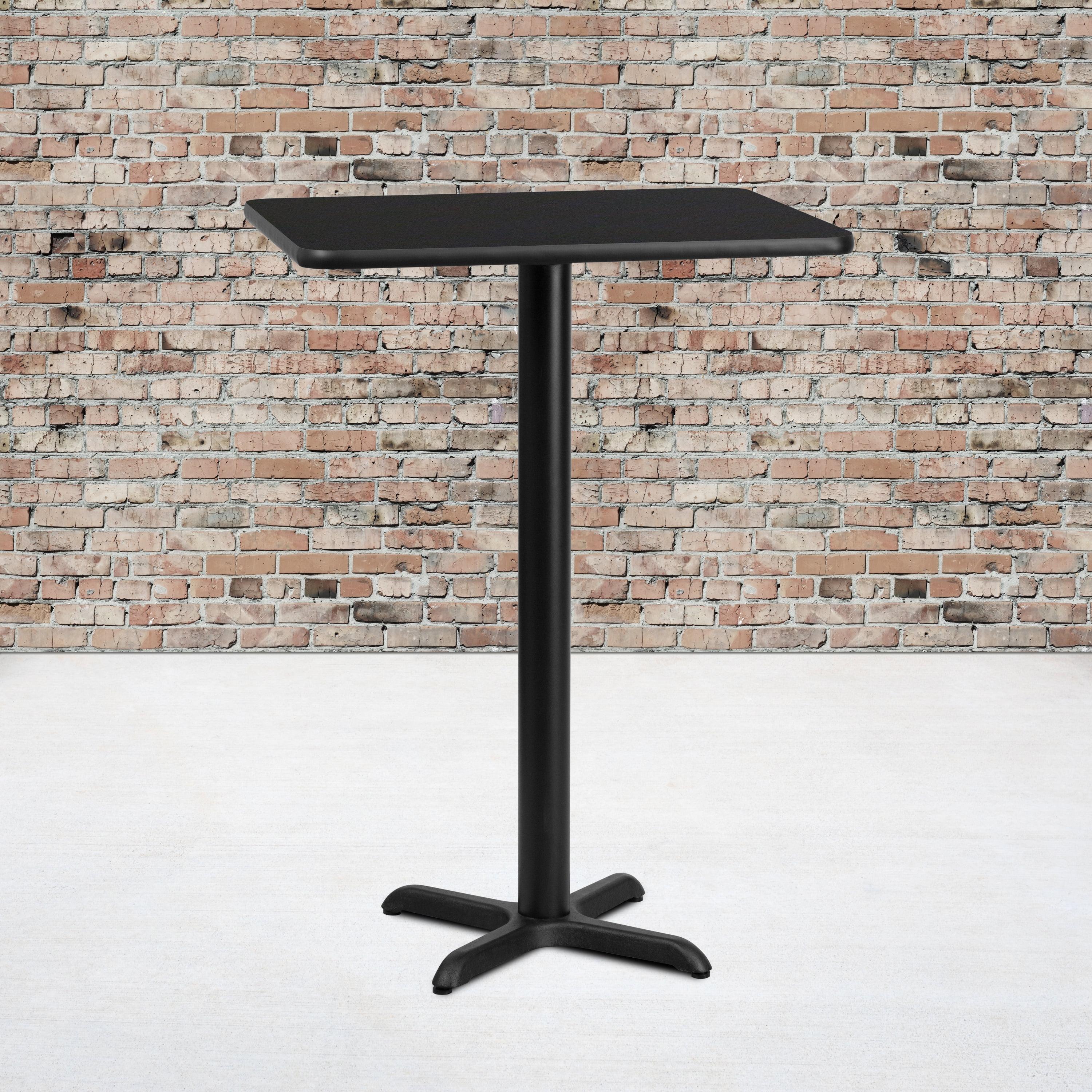 Black Laminate Extendable Rectangular Bar Height Table