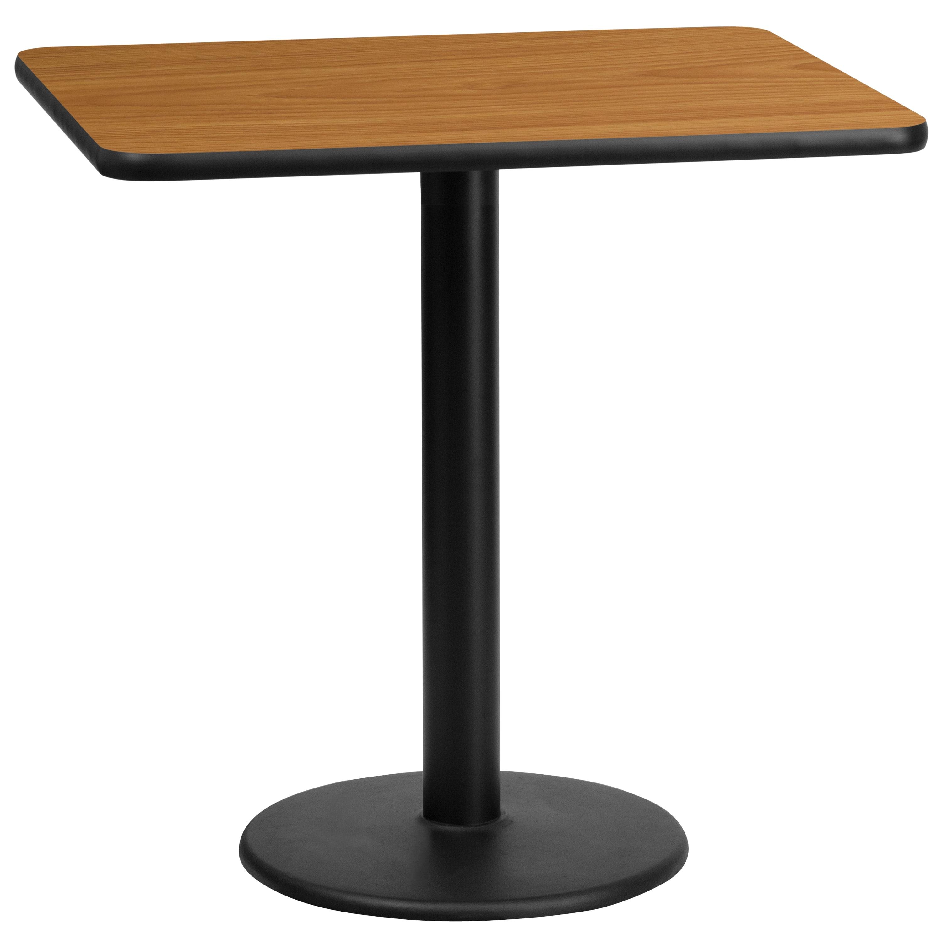 Carrus Rectangular Laminate Dining Table Top with Round Base