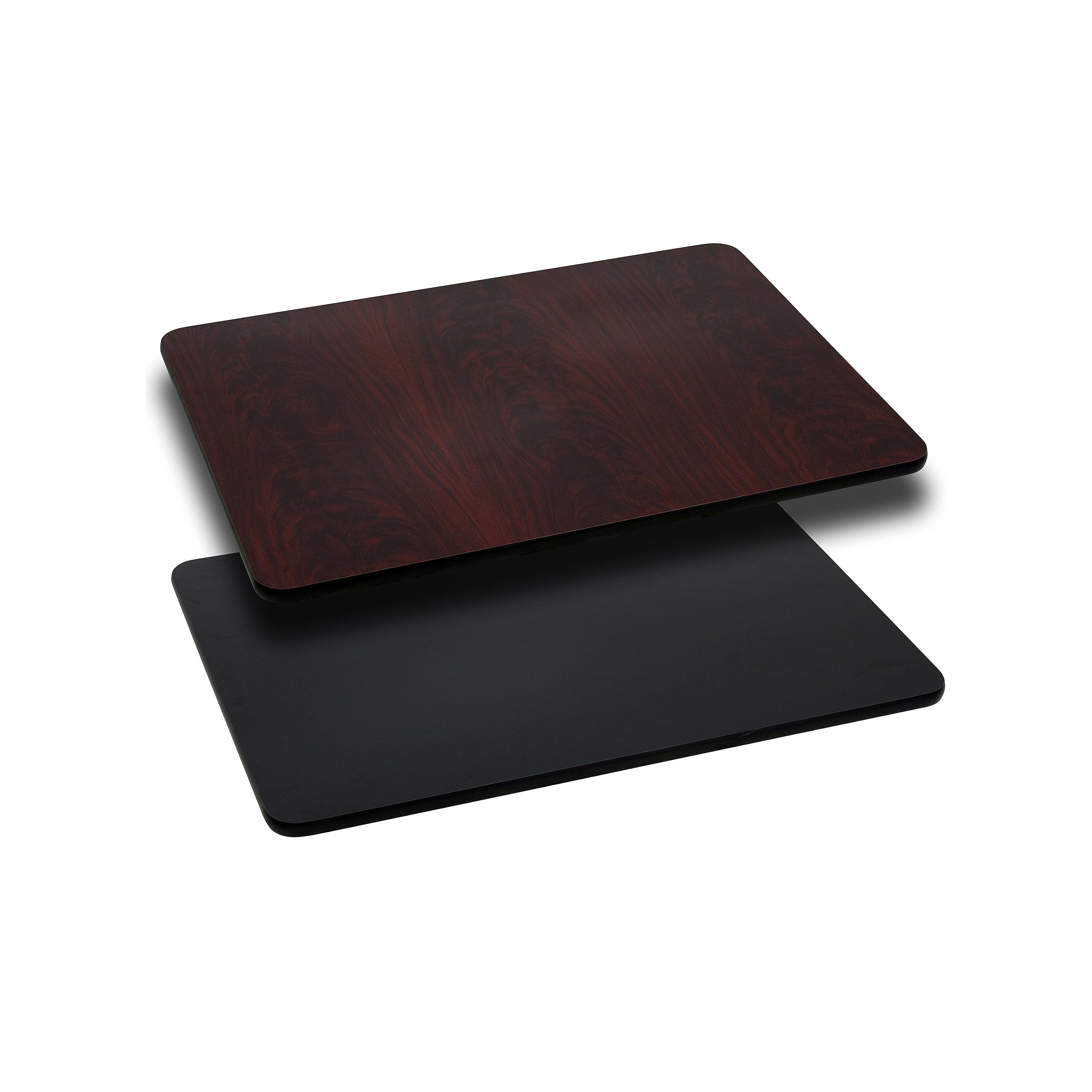 Black and Mahogany Reversible Laminate Square Table Top