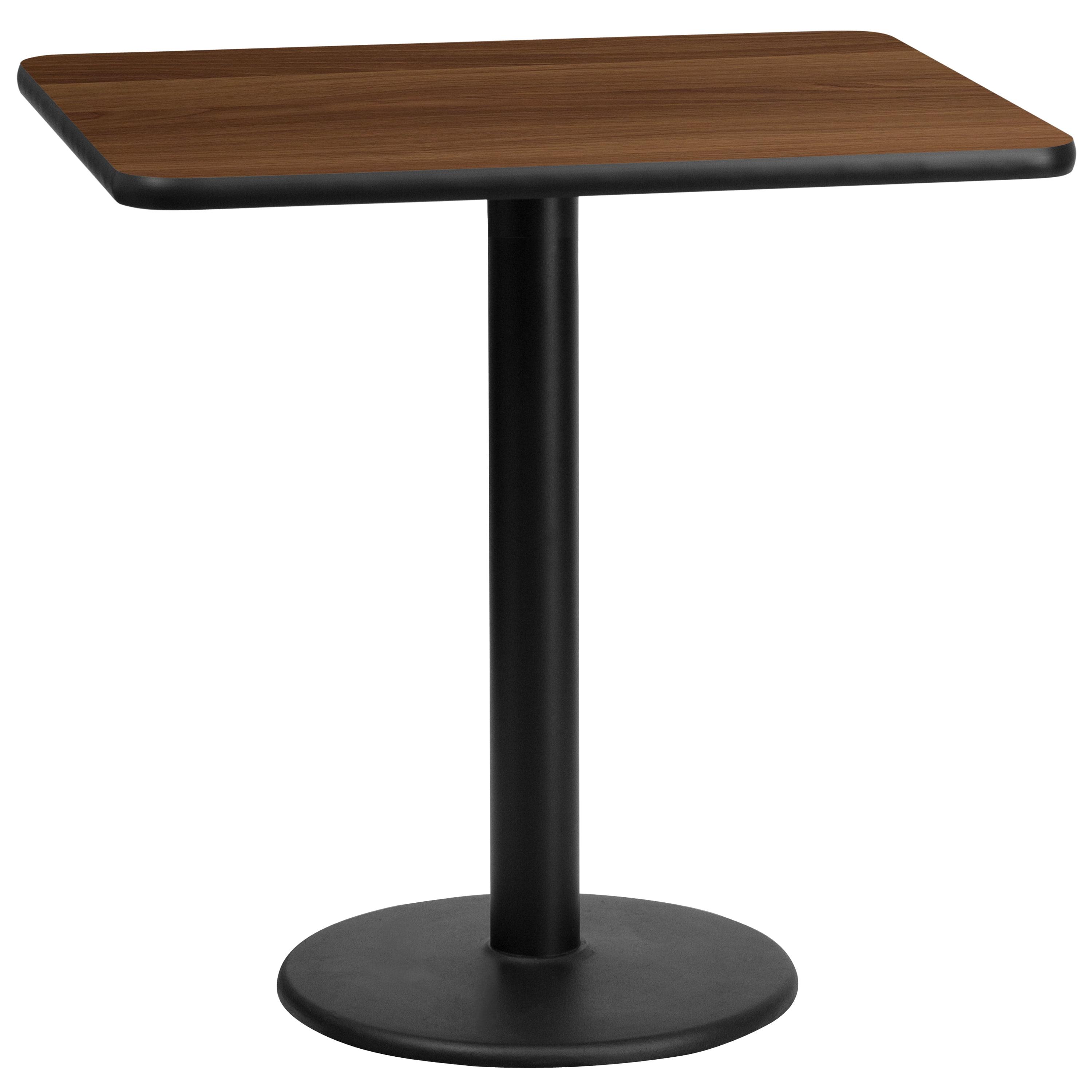 Carrus Rectangular Laminate Dining Table Top with Round Base