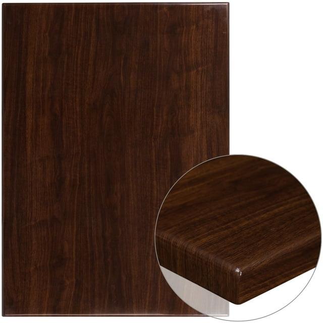 Flash Furniture Glenbrook 24'' x 30'' High-Gloss Resin Table Top with 2'' Thick Drop-Lip
