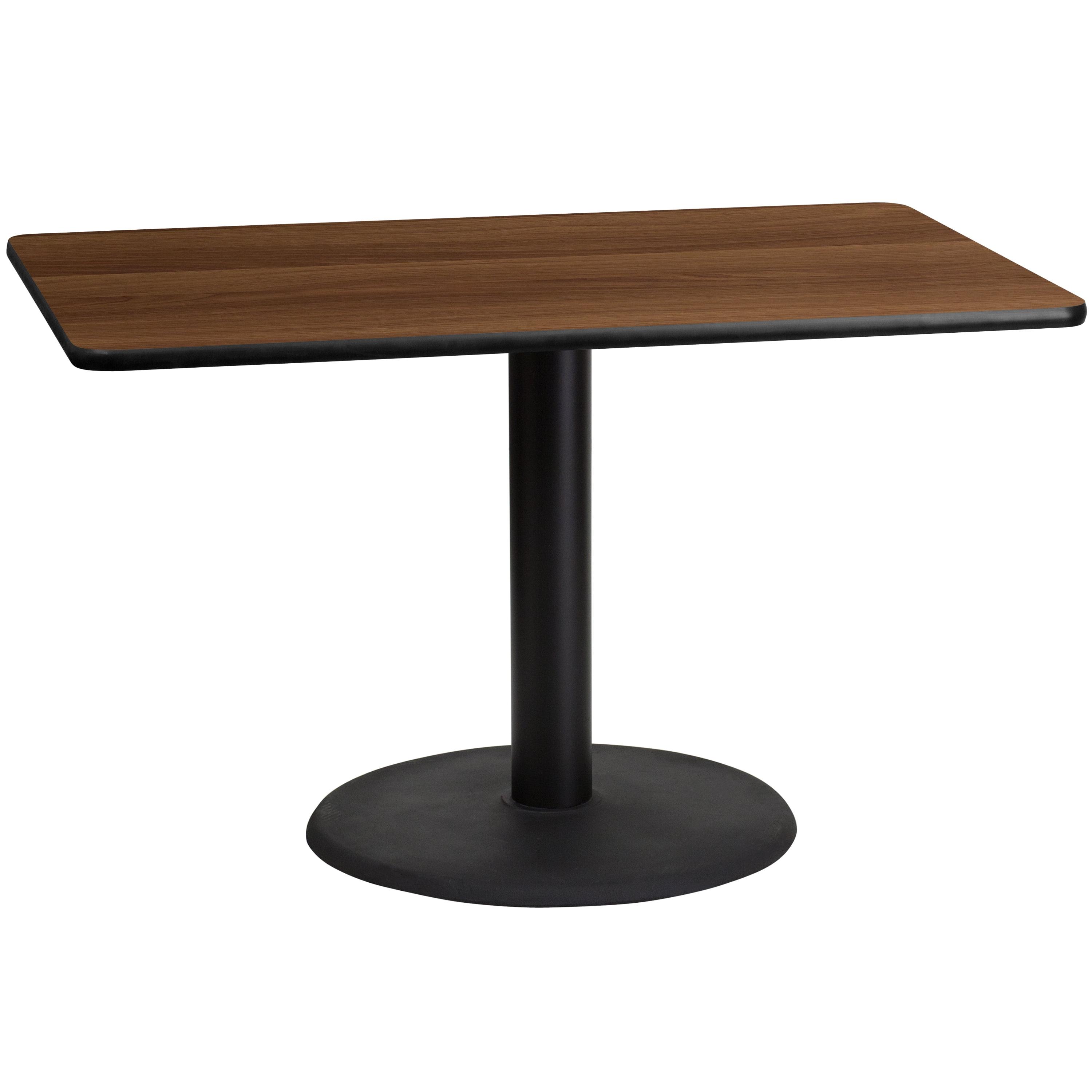 Contemporary 48'' Rectangular Walnut Laminate Dining Table