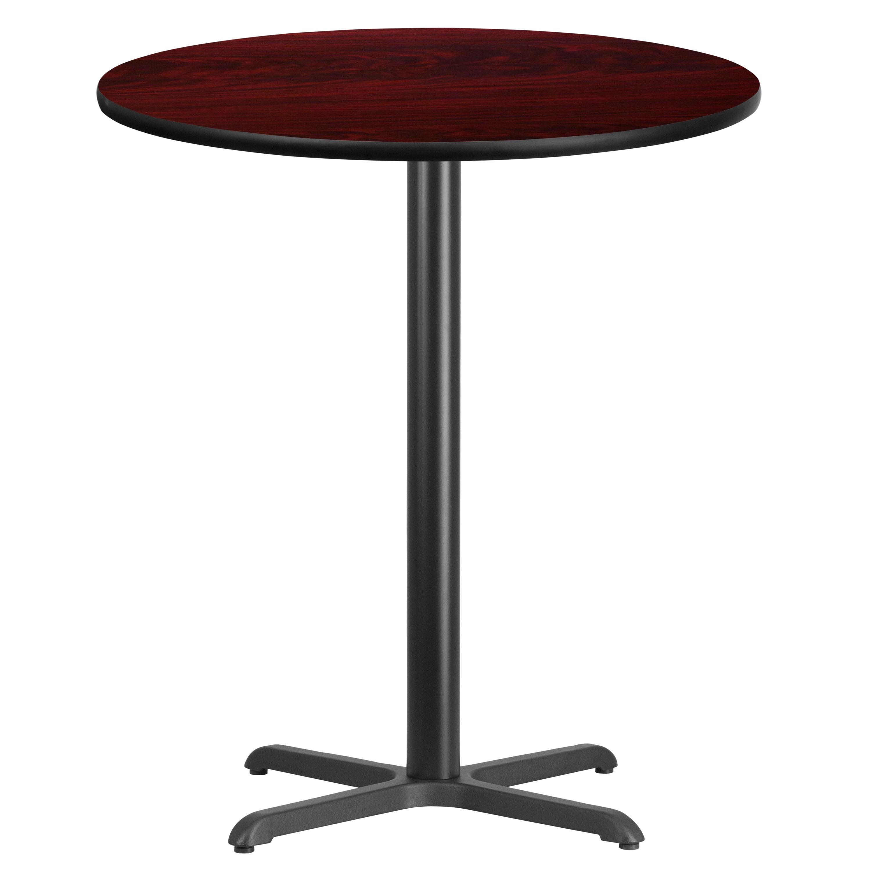 Carrus Round Laminate Dining Table Top with X-Shaped Base