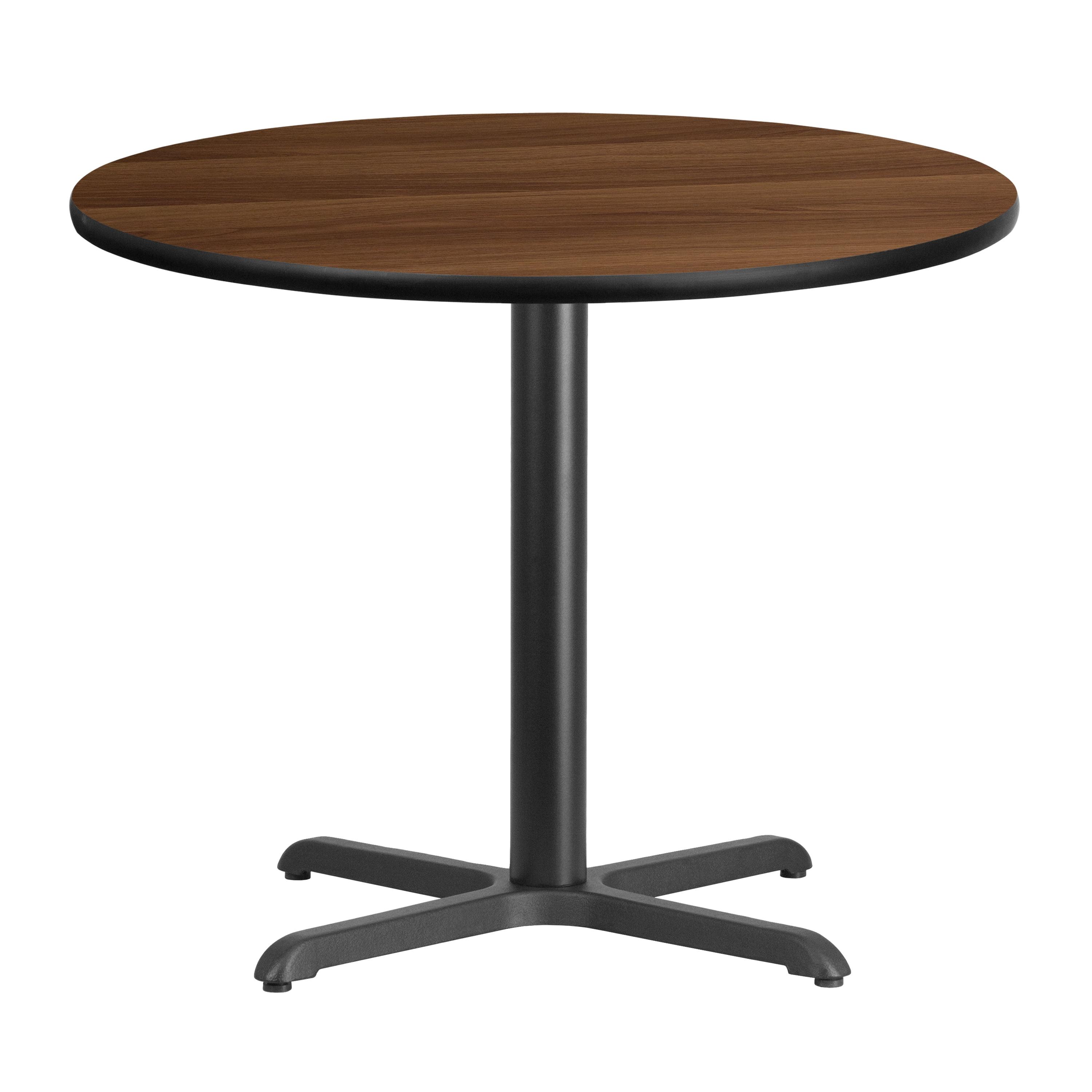 Carrus Round Laminate Dining Table Top with X-Shaped Base